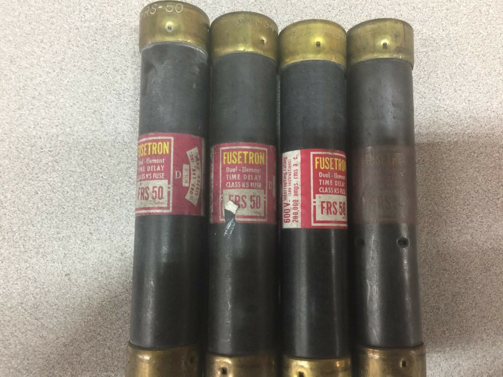 NEW NO BOX (LOT OF 4) BUSSMANN  50AMP  FUSES  FRS 50