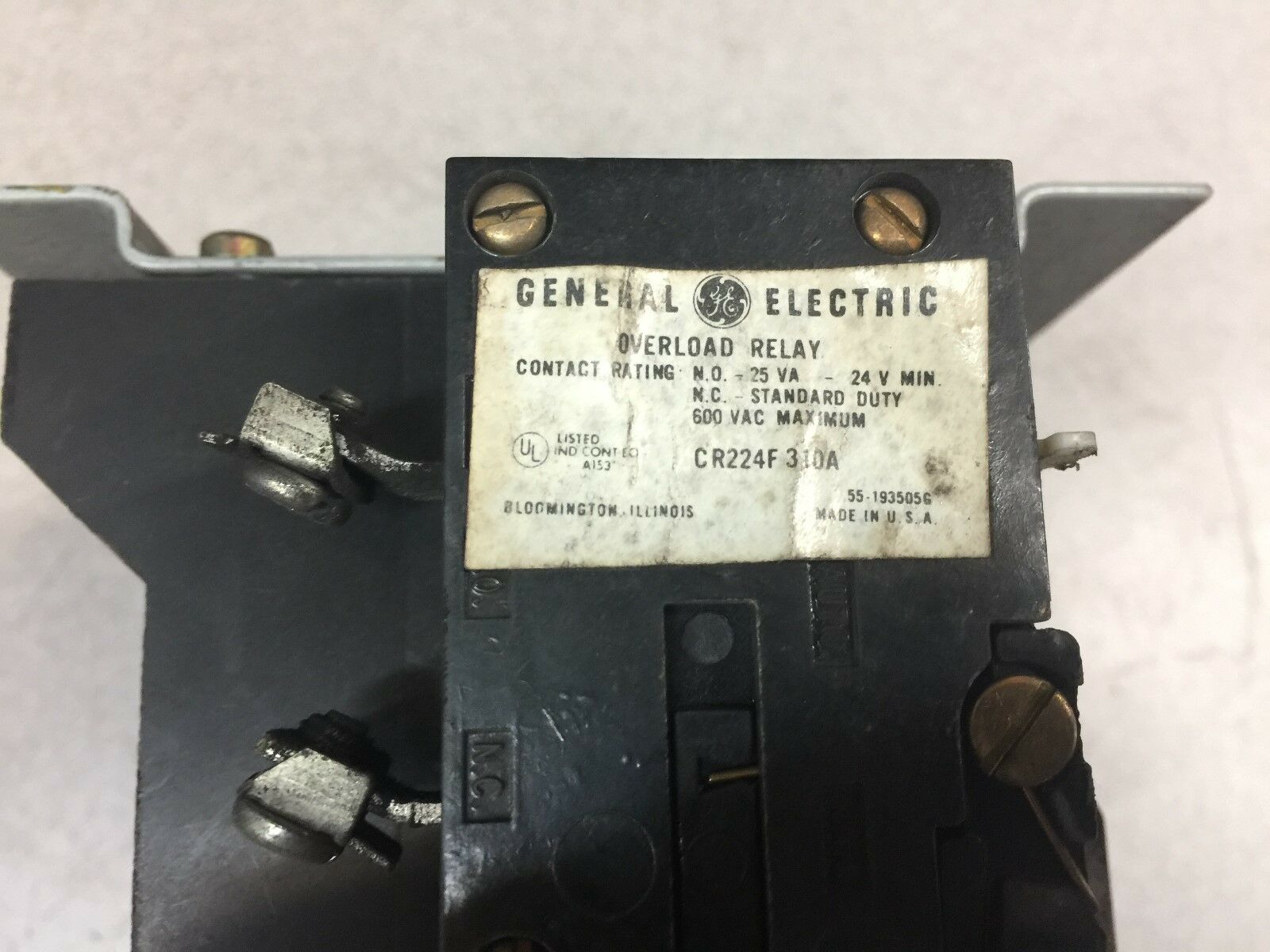 USED GE 600VAC 3POLE OVERLOAD RELAY CR224F 310A