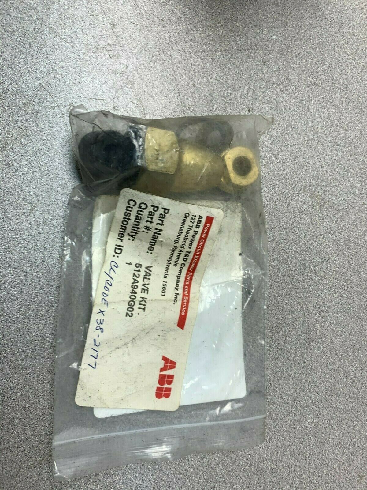 NEW NO BOX ABB VALVE KIT 512A940G02