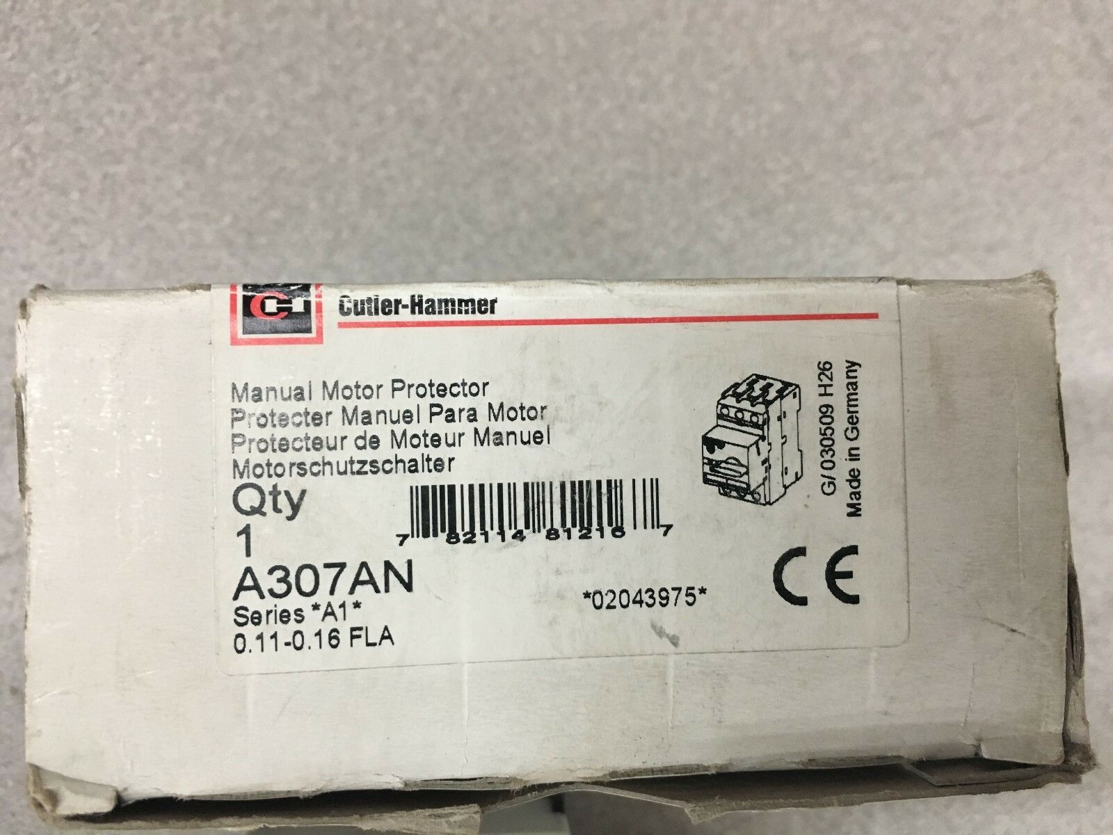 NEW IN BOX CUTLER-HAMMER MANUAL MOTOR PROTECTOR A307AN