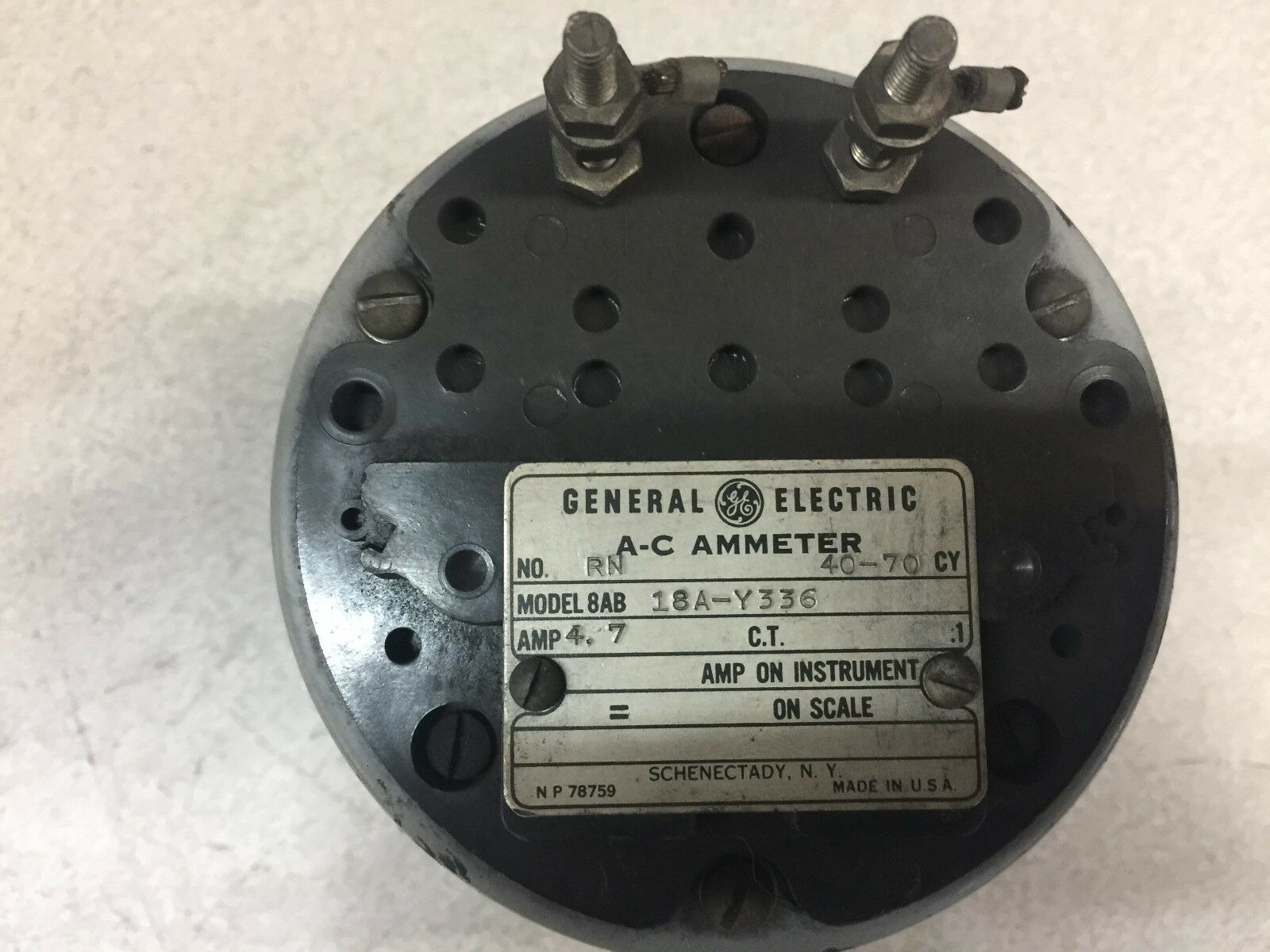 USED GE AC AMMETER 8AB18A-Y336