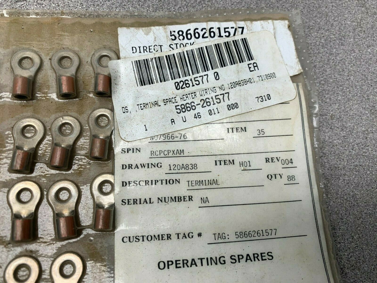 LOT OF 88 NEW WESTINGHOUSE 120A838H01 TERMINALS 5866-261577