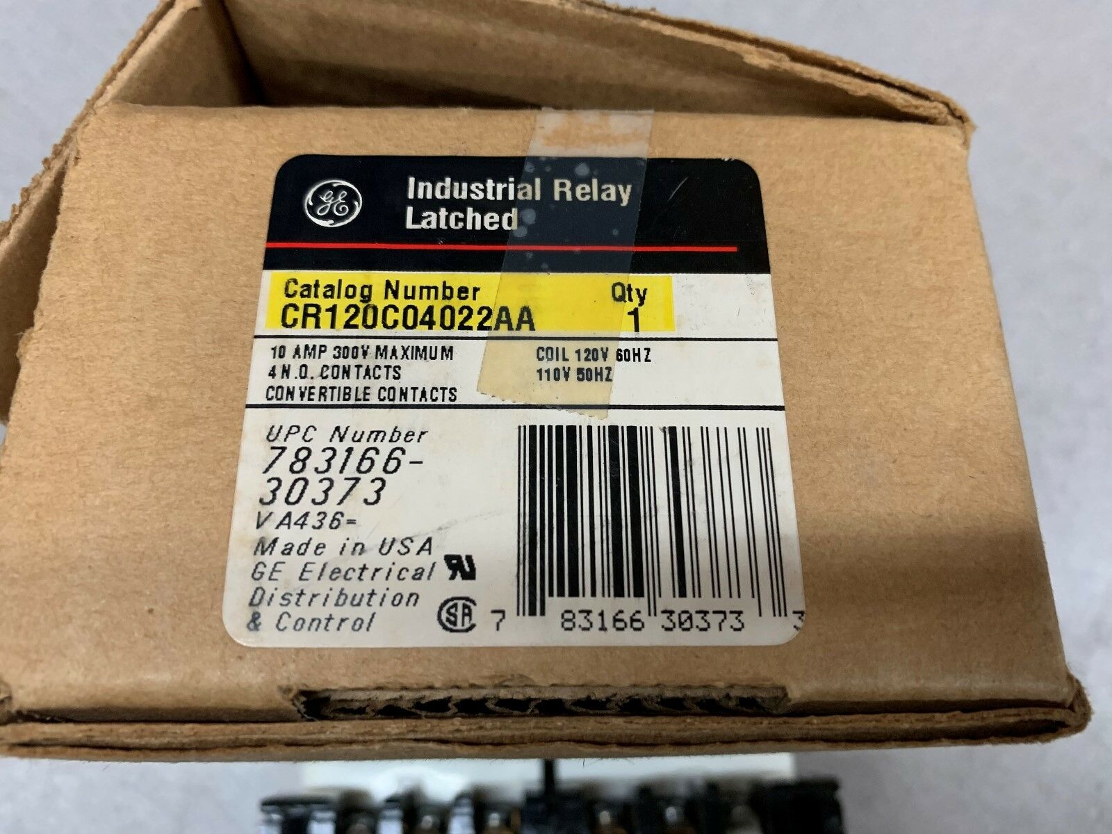 NEW IN BOX GENERAL ELECTRIC RELAY CR120C04022AA