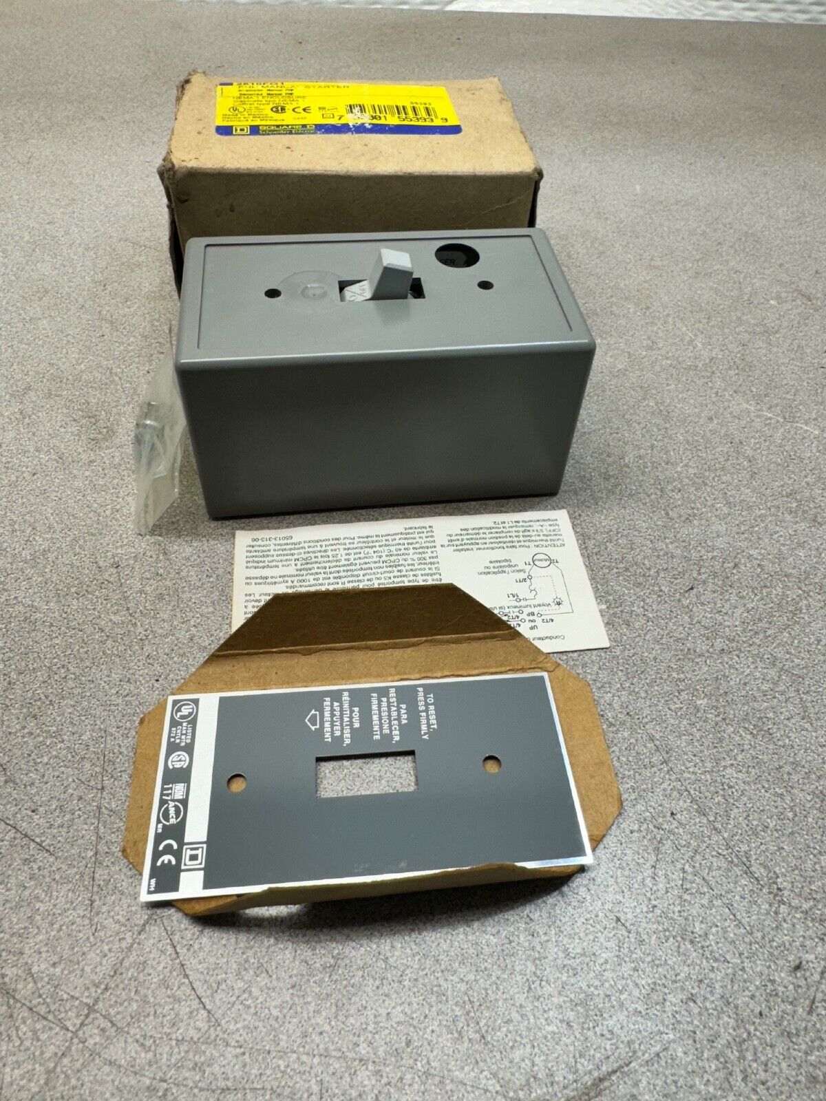 NEW IN BOX SQUARE D FHP MANUAL STARTER 2510FG1