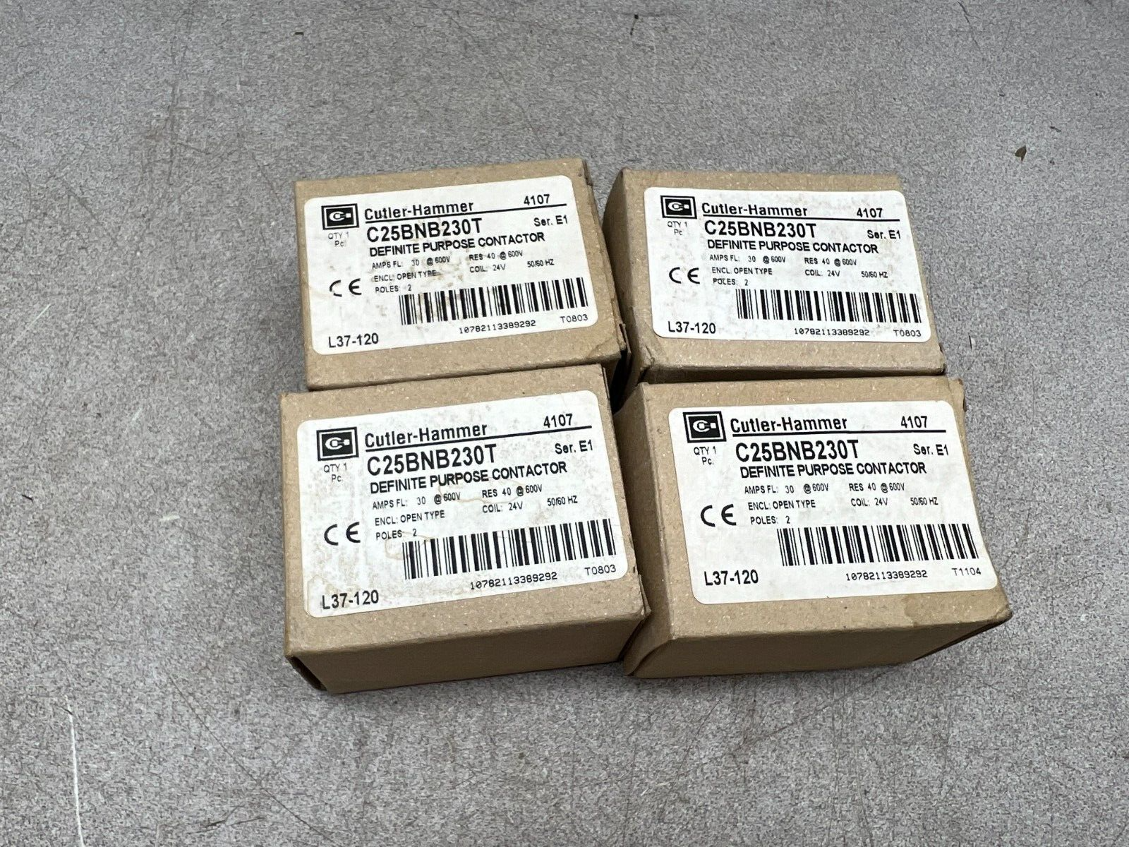 LOT OF 4 NEW IN BOX CUTLER HAMMER CONTACTOR C25BNB230T