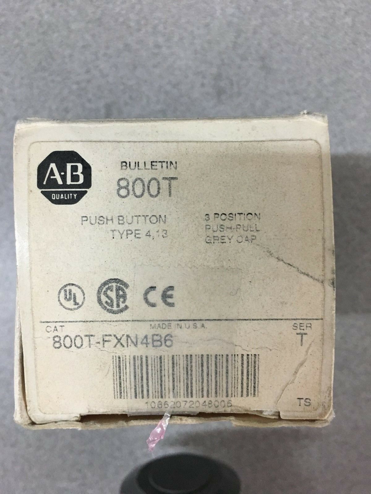 NEW IN BOX ALLEN BRADLEY PUSH BUTTON 800T-FXN4B6 SERIES T