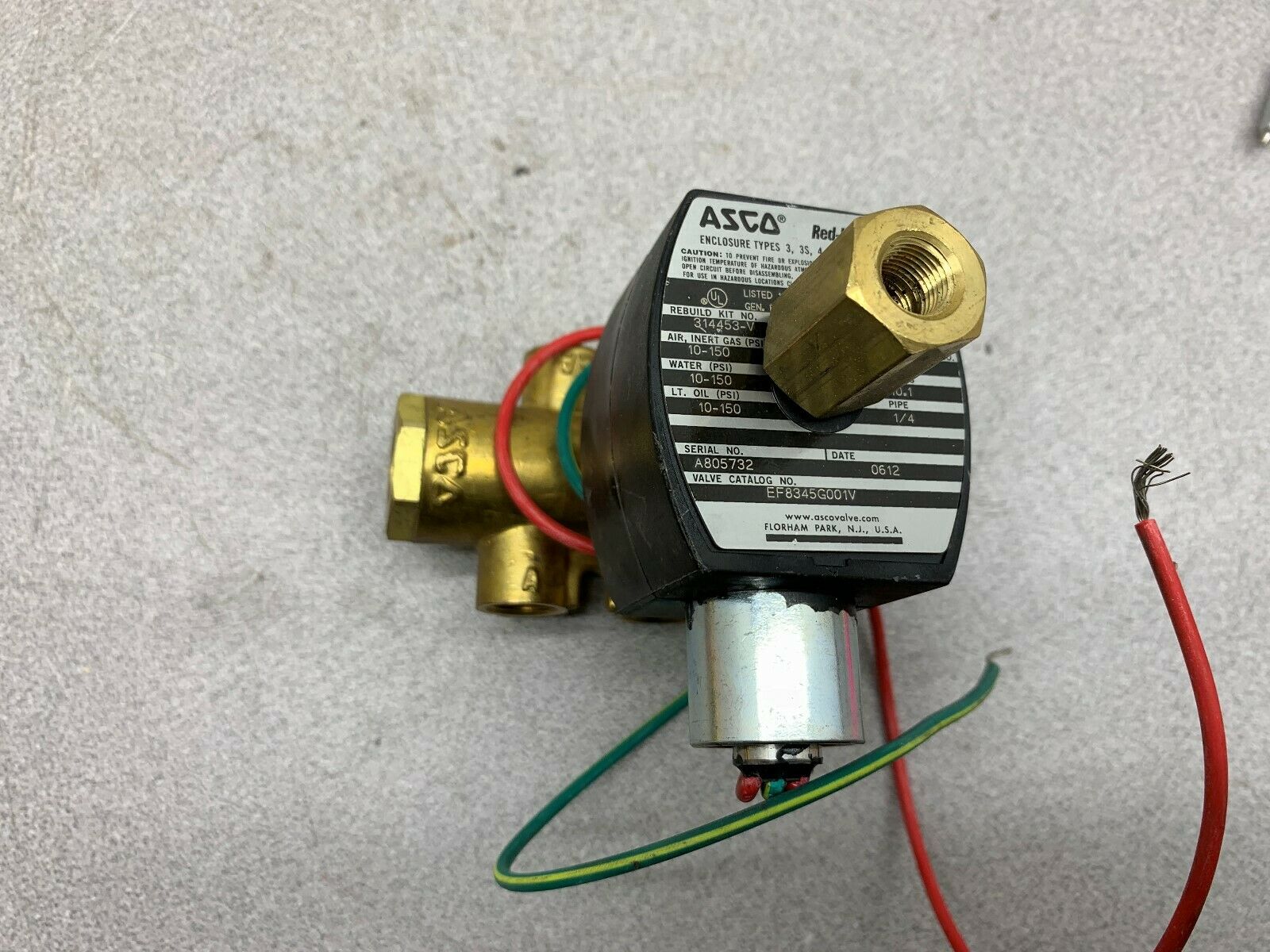 NEW NO BOX ASCO VALVE EF834G001V