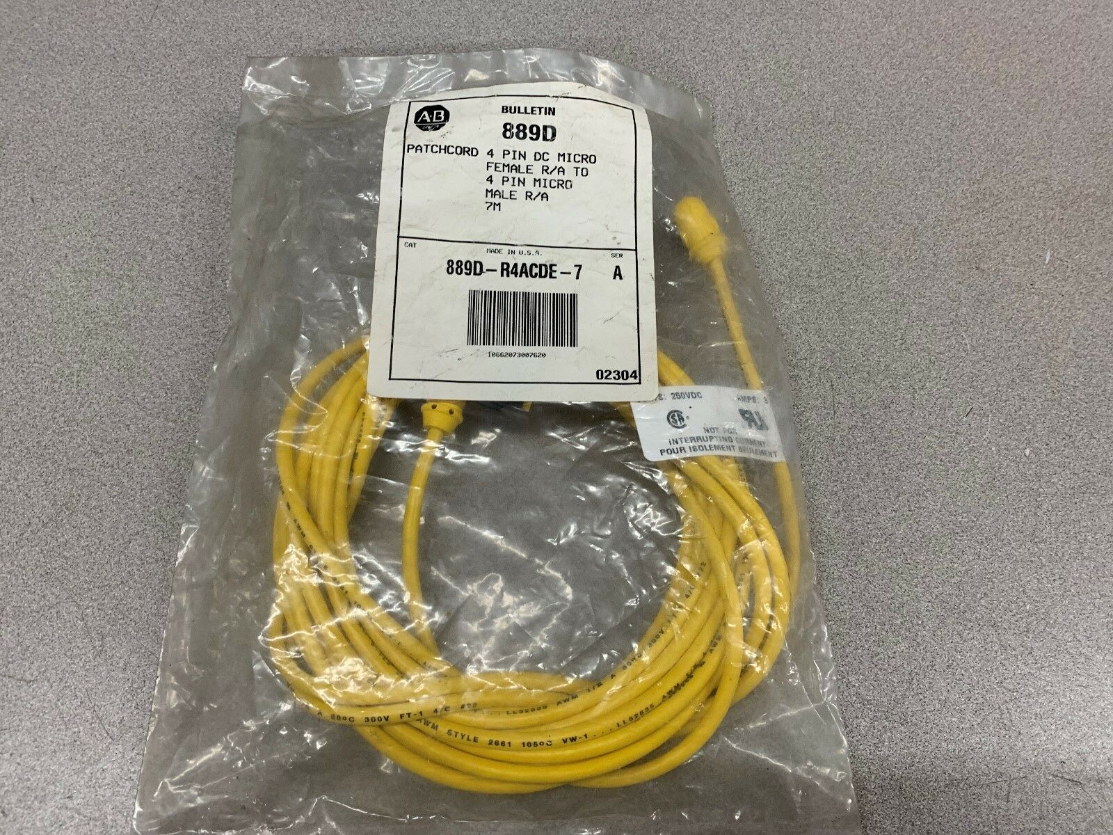 NEW IN BAG ALLEN BRADLEY PATCHCORD 889D-R4ACDE-7 SERIES A