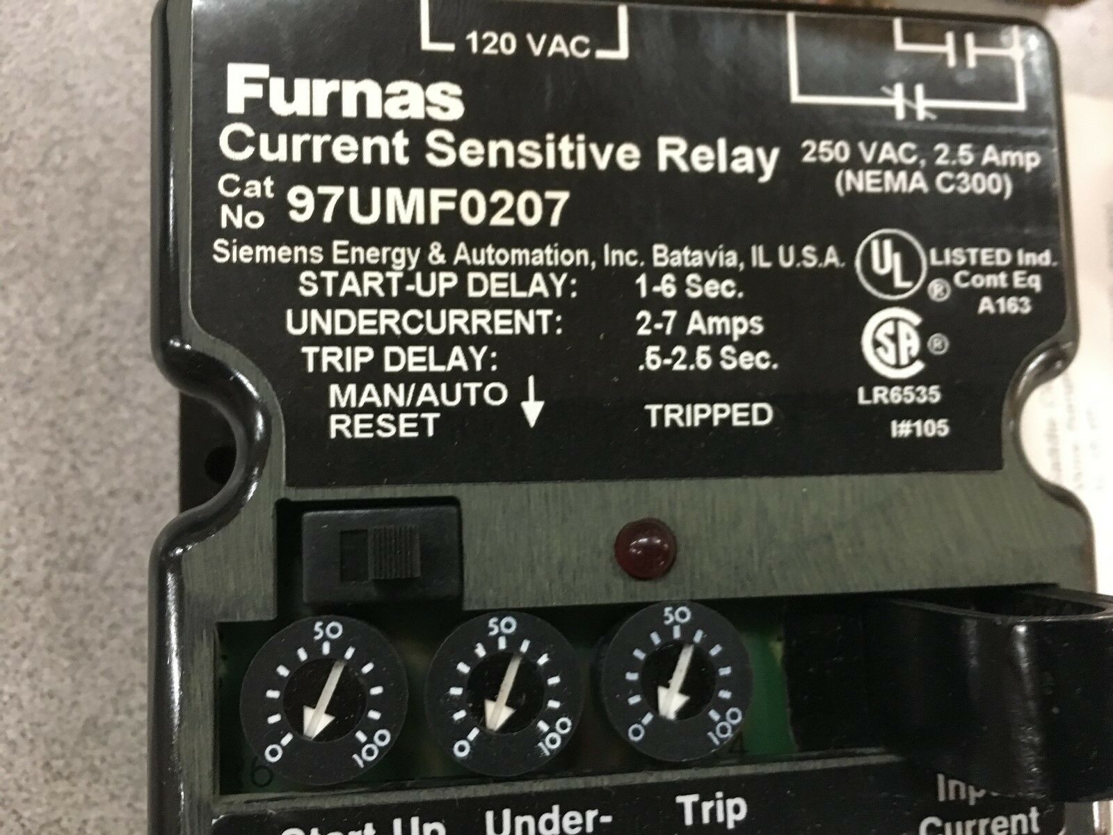 NEW IN BOX FURNAS CURRENT SENSITIVE RELAY 97UMF0207