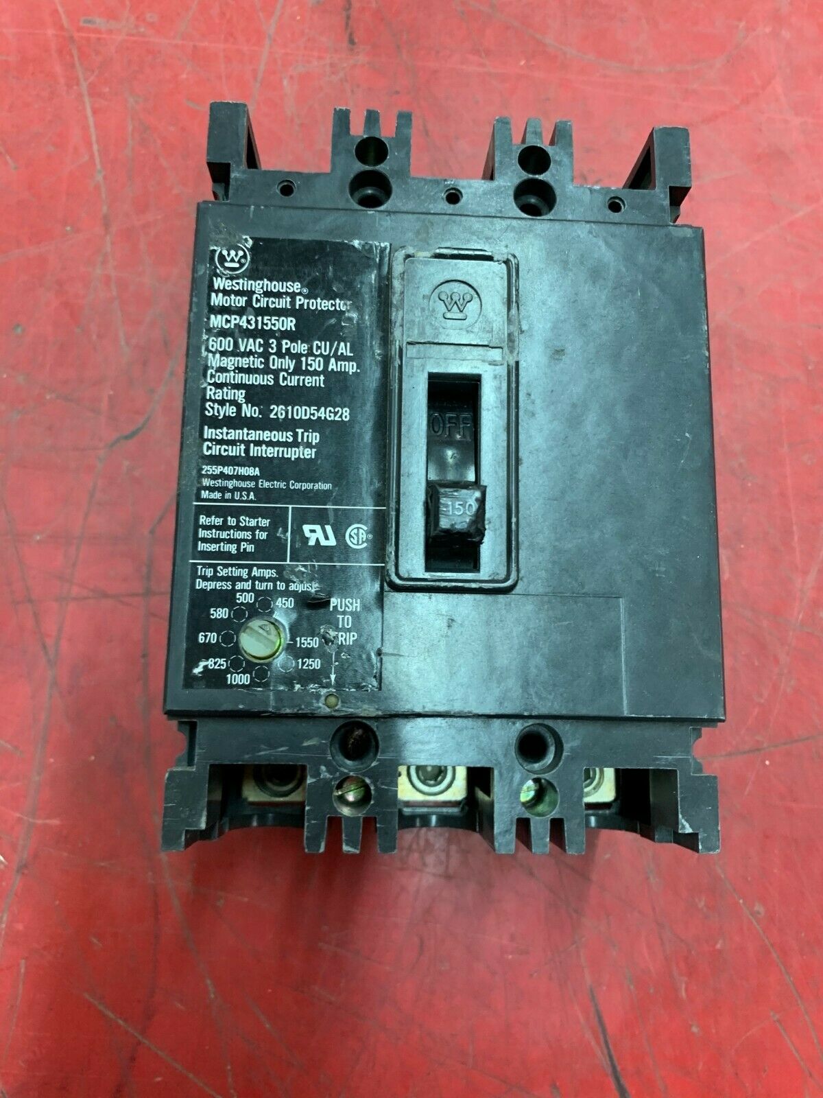 NEW NO BOX WESTINGHOUSE 150 AMP CIRCUIT BREAKER MCP431550R