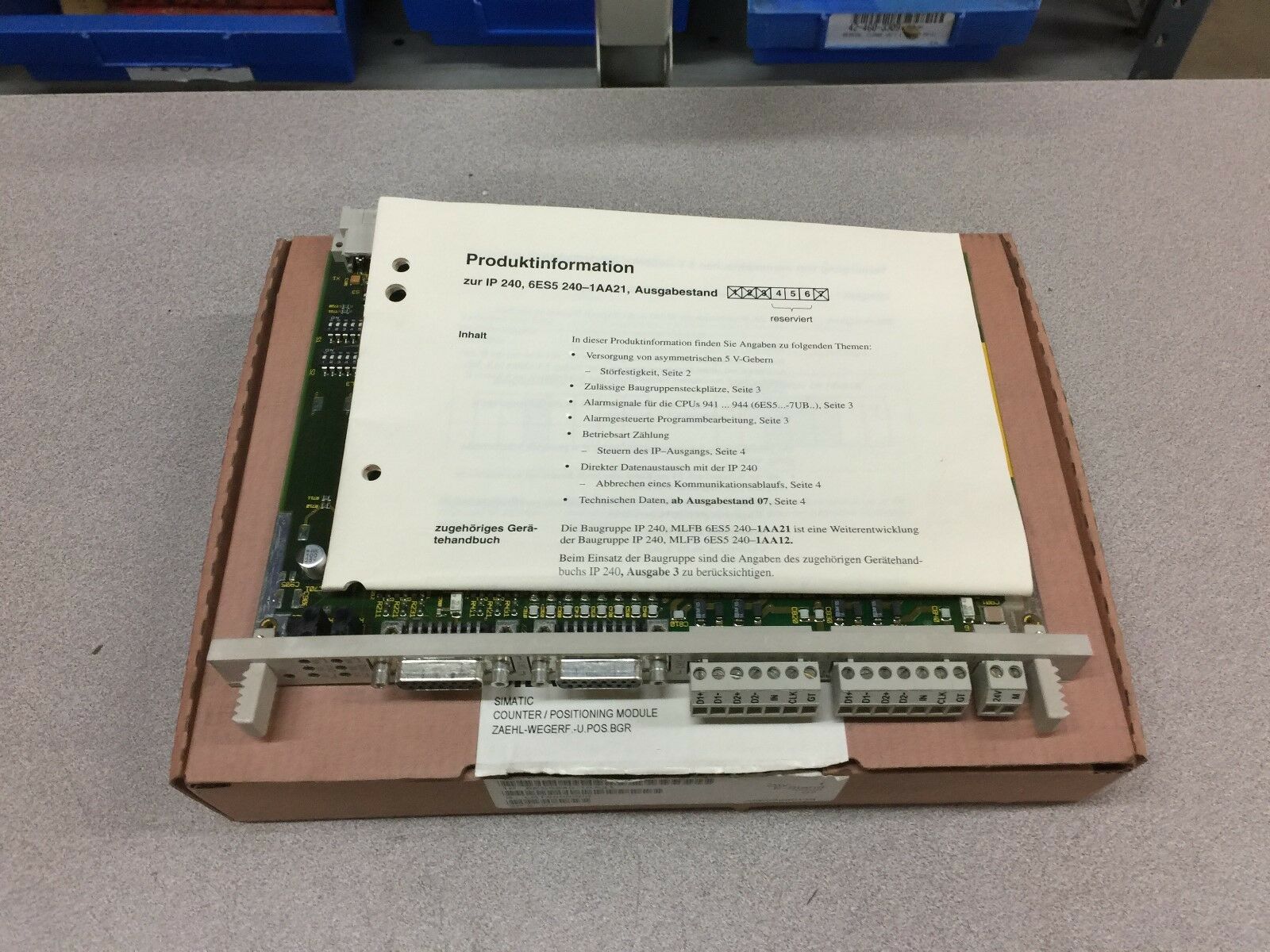 NEW IN BOX SIEMENS COUNTER / POSITIONING MODULE 6ES5 240-1AA21