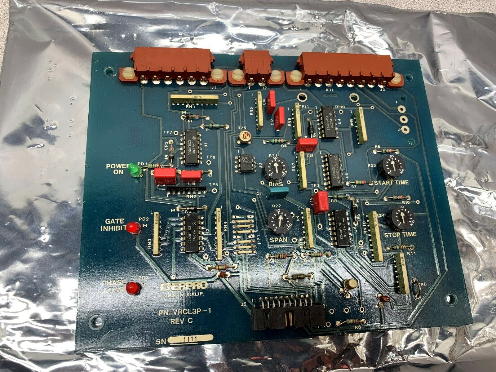 USED ENERPRO REGULATOR BOARD VRCL3P-1 REV. C