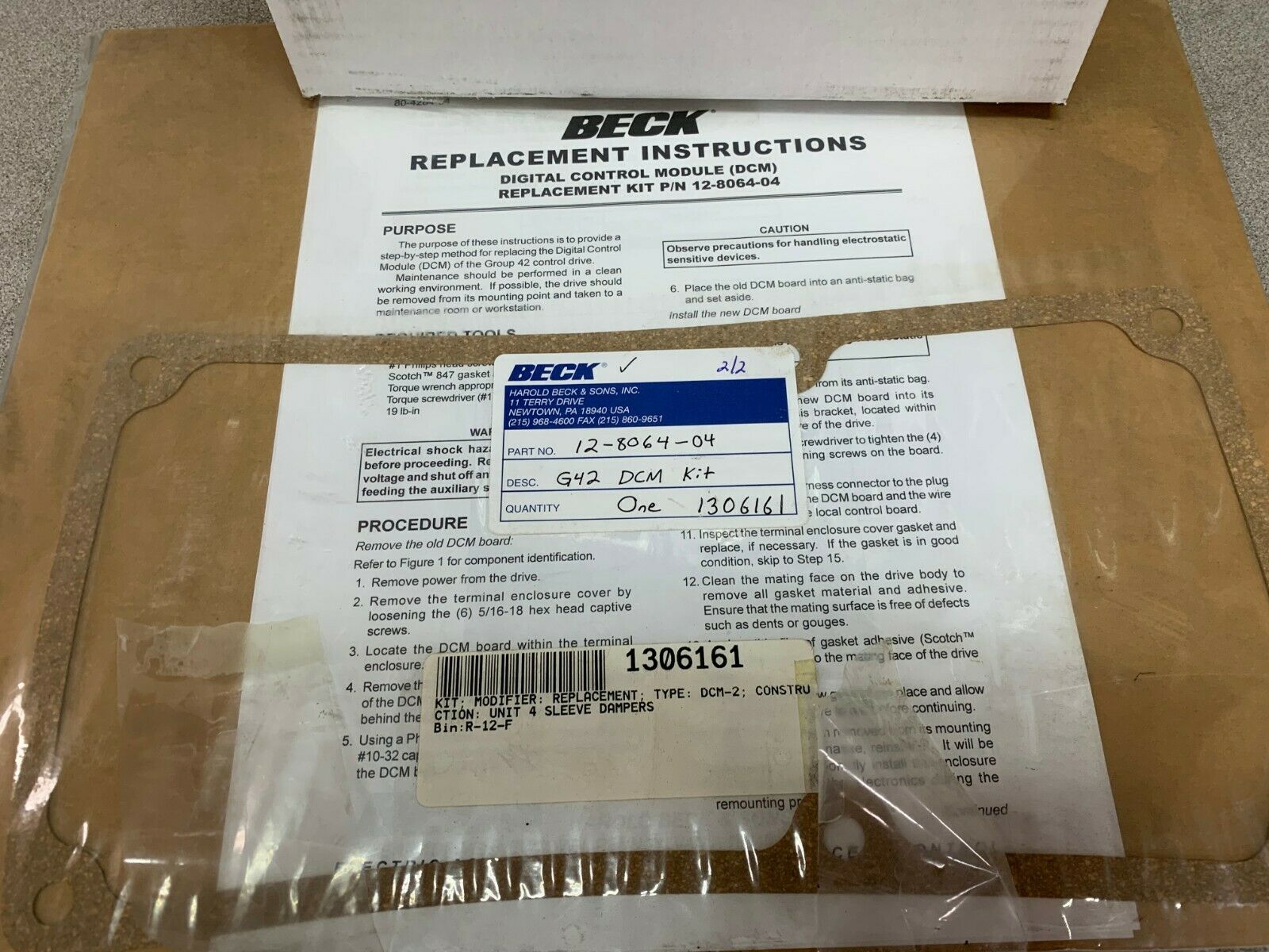 NEW IN BOX BECK G42 DCM KIT 12-8064-04