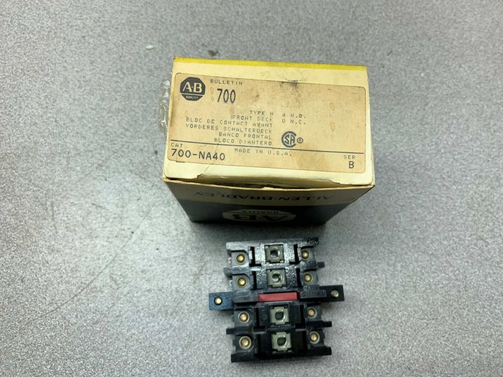 LOT OF 3 NEW ALLEN CONTACT BLOCK 700-NA40 SERIES B