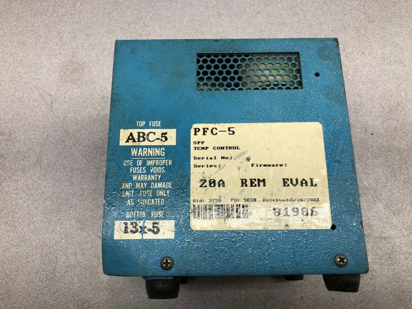 USED DME 120 VAC 20 AMP TEMPERATURE CONTROLLER PFC-5D