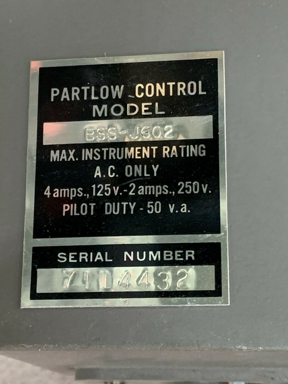 NEW NO BOX PARTLOW CONTROL INSTRUMENT BSS-J602