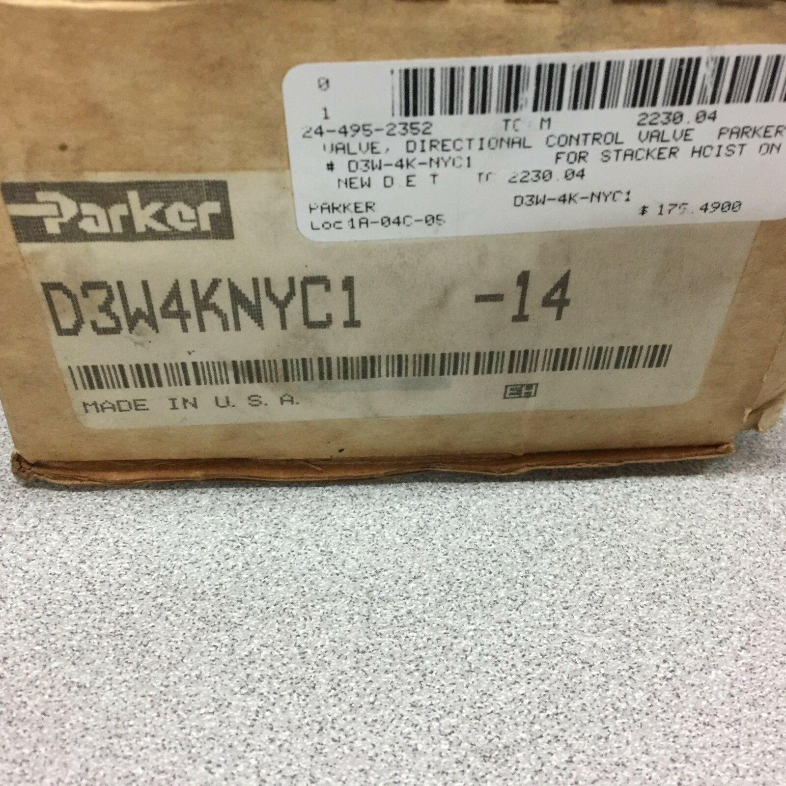 NEW IN BOX PARKER DIRECTIONAL CONTROL VALVE D3W4KNYC1-14