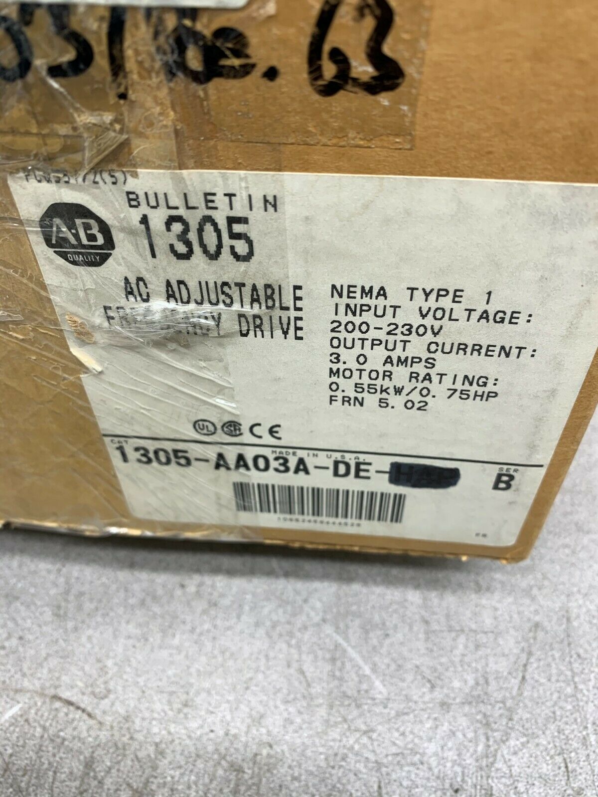 NEW IN BOX ALLEN-BRADLEY 3/4HP DRIVE 1305-AA03A-DE-HAP