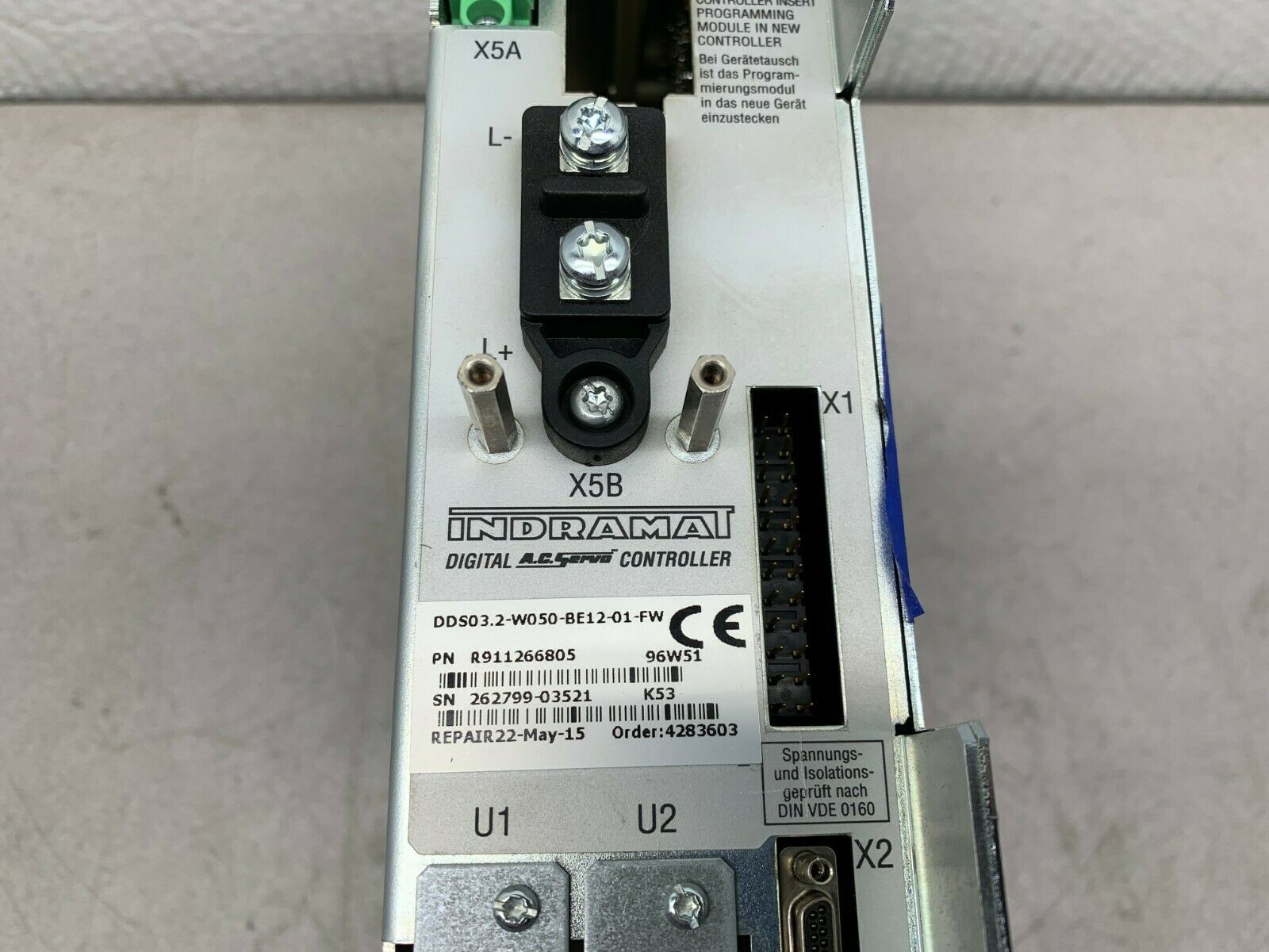 USED INDRAMAT R911266805 DIGITAL AC SERVO CONTROLLER DDS03.2-W050-BE12-01-FW