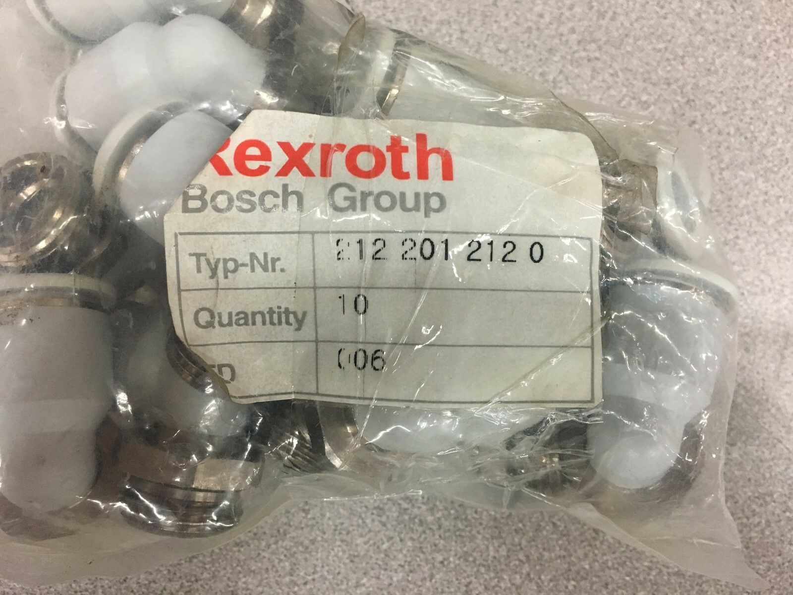 NEW LOT OF 10 REXROTH ELBOWS 212 201 212 0