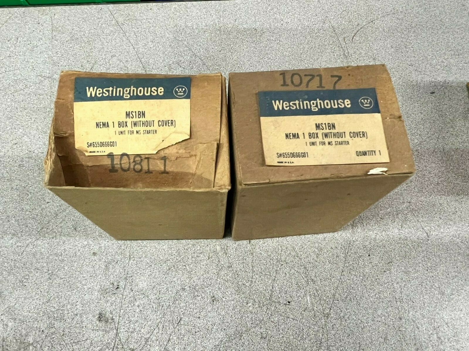 LOT OF 2 NEW IN BOX WESTINGHOUSE NEMA BOX 1 (WITHOUT COVER) MS1BN