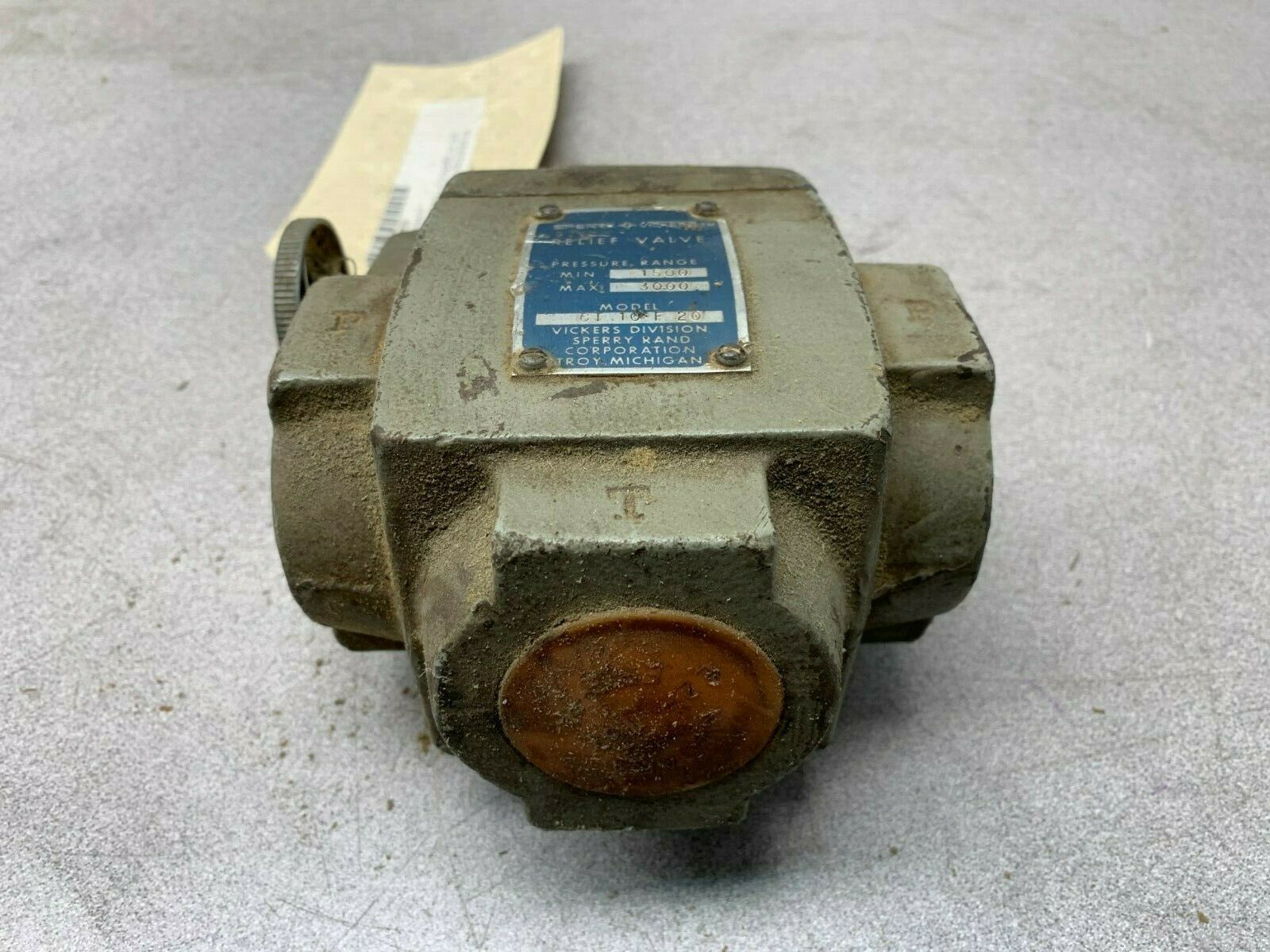 NEW VICKERS HYDRAULIC RELIEF VALVE CT 10 F 20