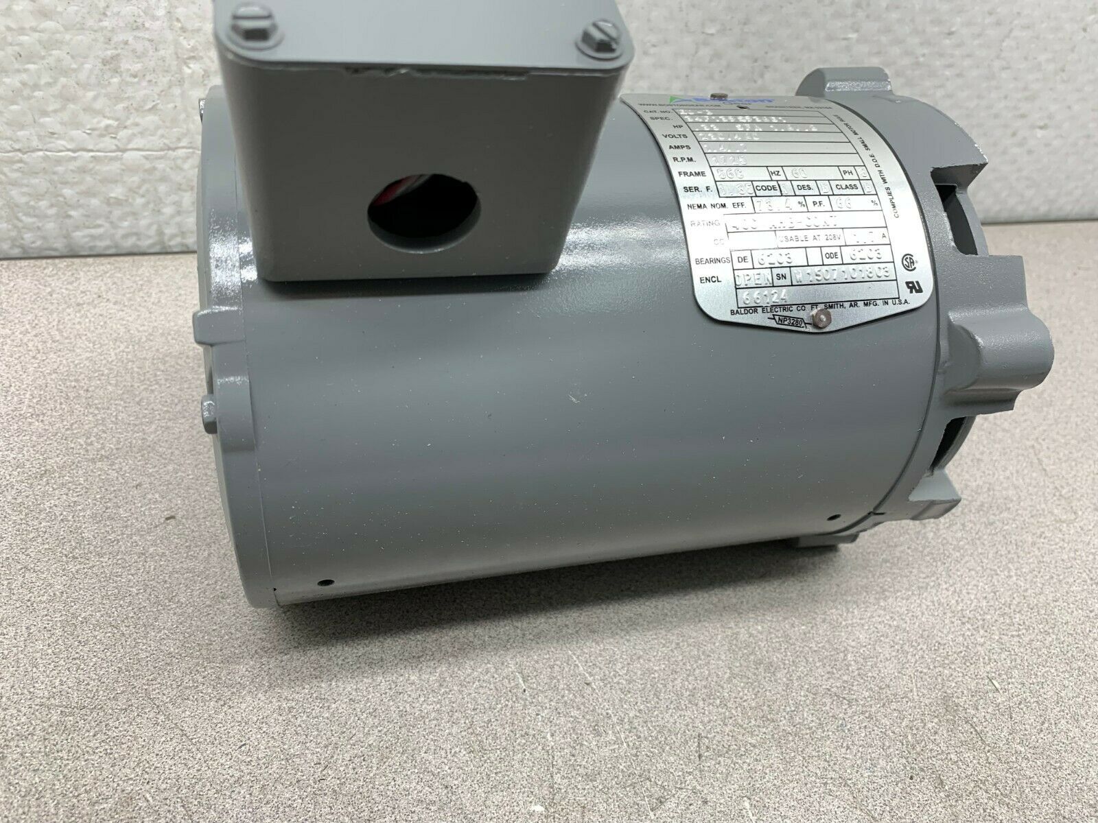 NEW NO BOX BOSTON GEAR .33HP 1725RPM MOTOR EU-B SPEC. 34F139S936G1