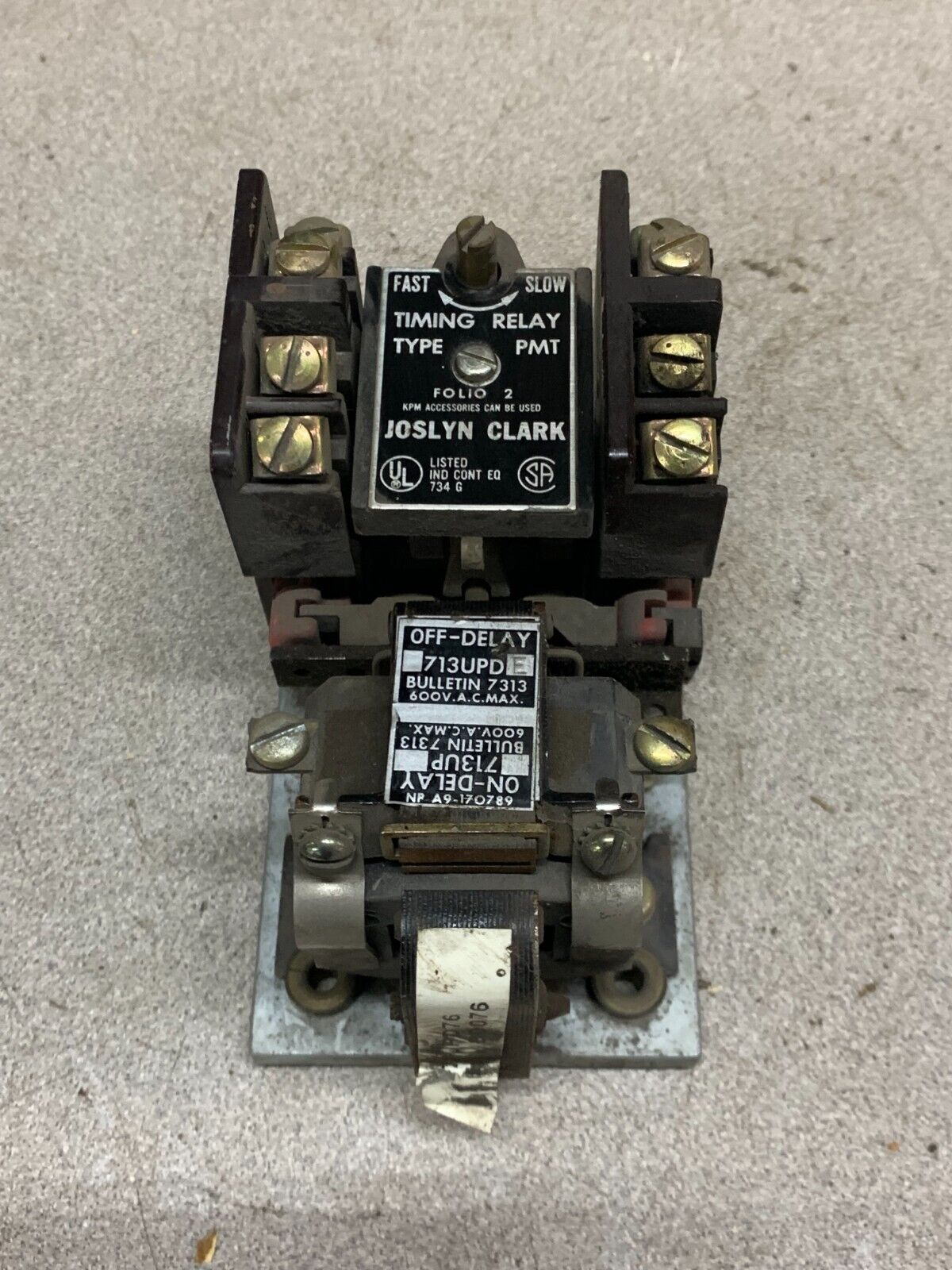 USED JOSLYN CLARK PNEUMATIC TIME DELAY RELAY 713UPDE-76