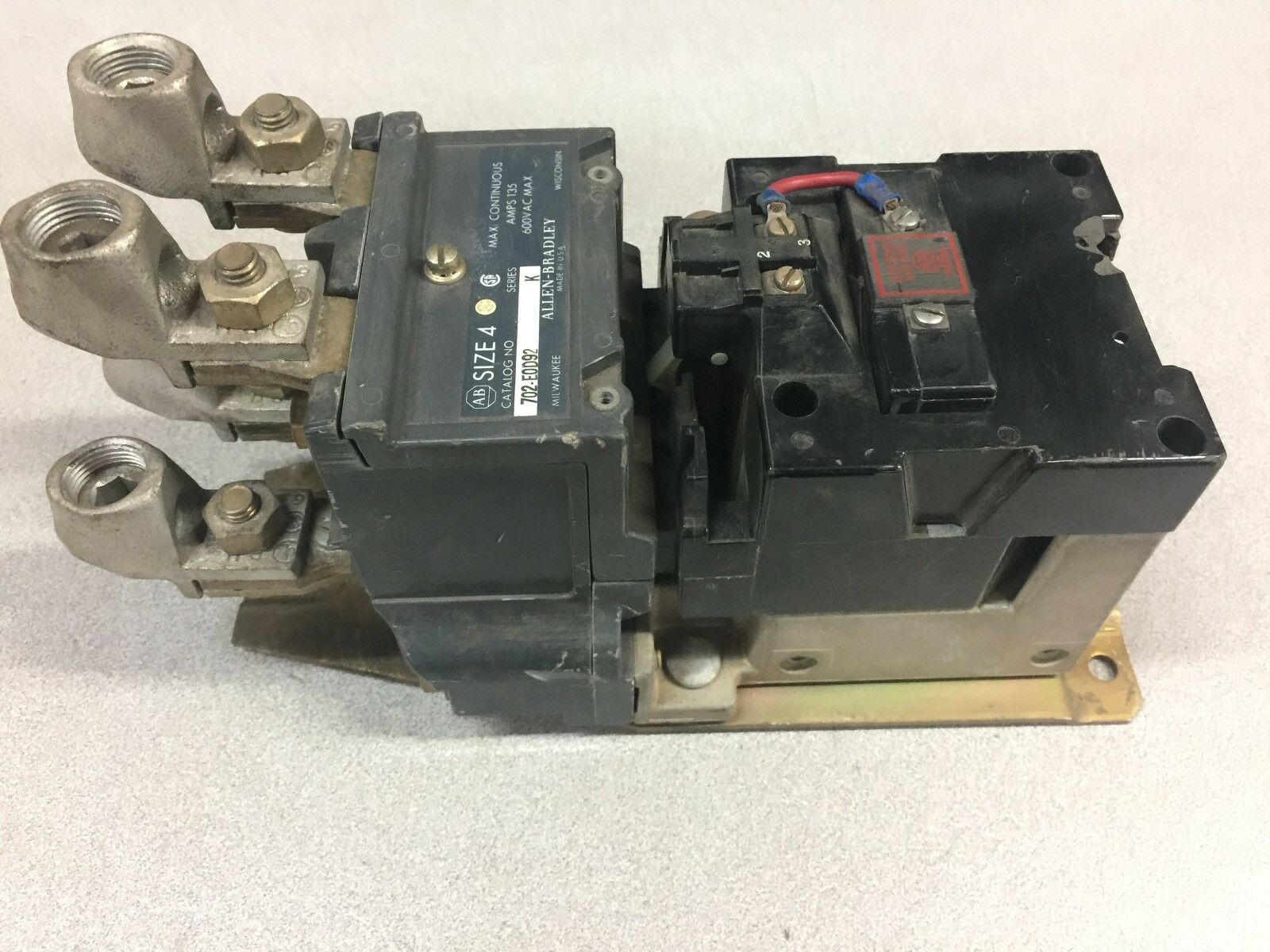 USED ALLEN BRADLEY SIZE 4 600VAC 135AMP 2POLE 220VAC COIL CONTACTOR 702-EOD92