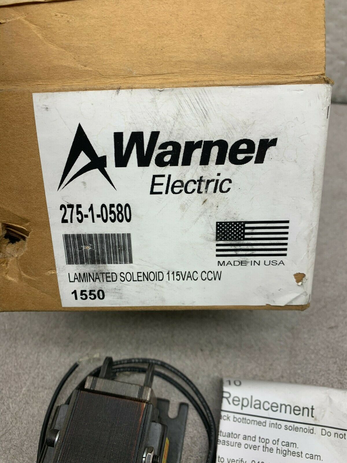 NEW IN BOX ALTRA LAMINATED SOLENOID 115VAC. CCW WARNER ELECTRIC 275-1-0580