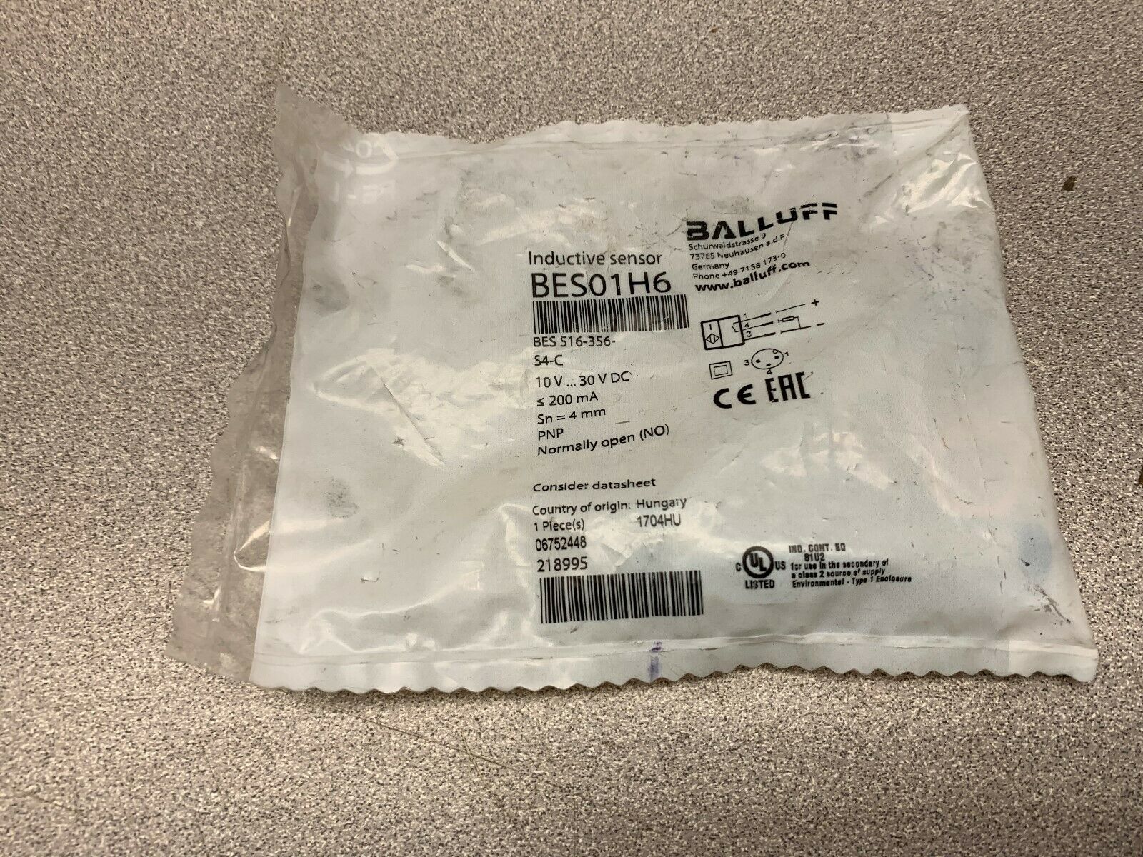 NEW IN PACKAGE BALLUFF SENSOR BES 516-356-S4-C