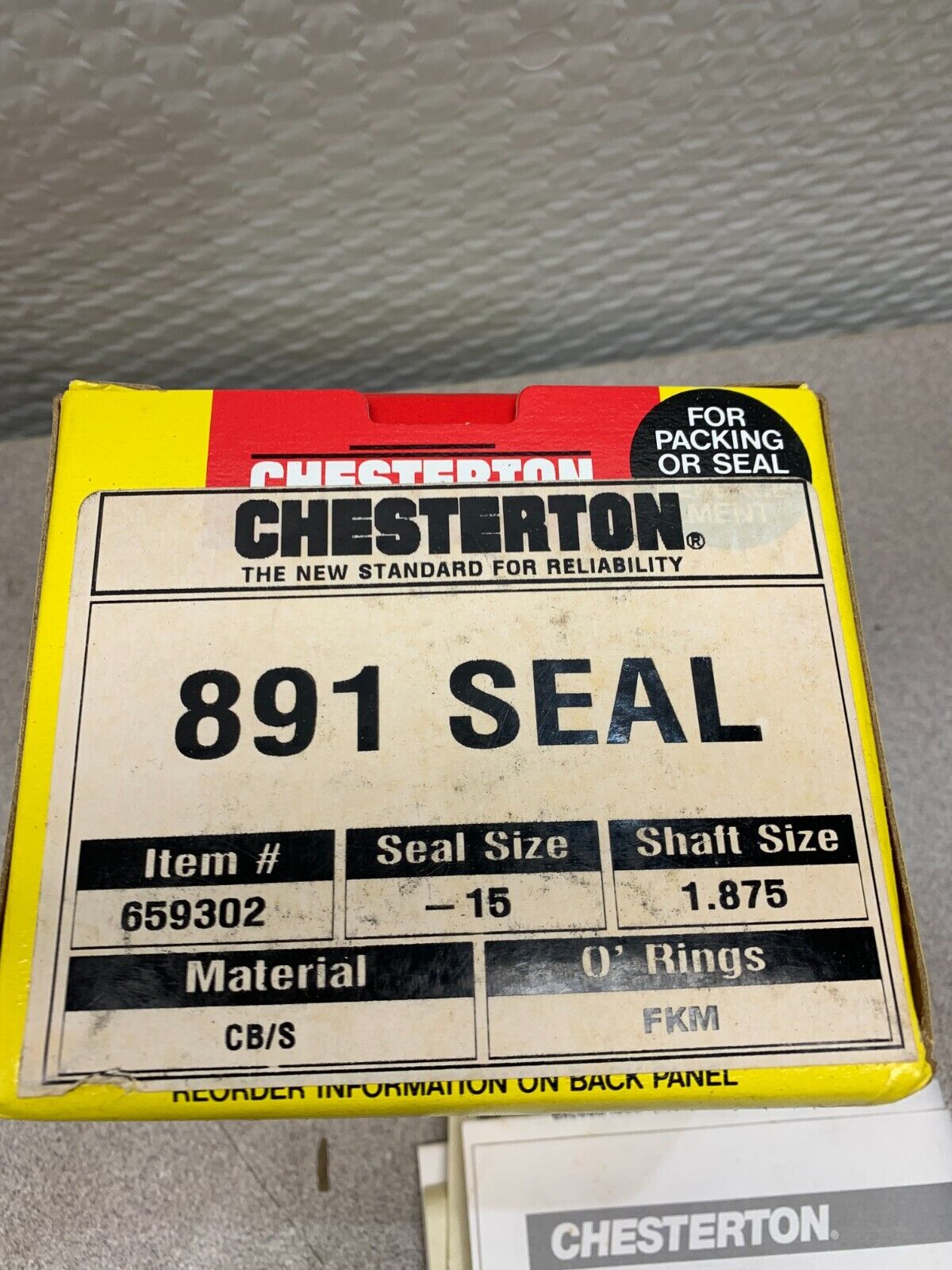 NEW IN BOX CHESTERTON 891 SEAL 1-7/8" SHAFT SIZE 1.875 SEAL SIZE -15 659302