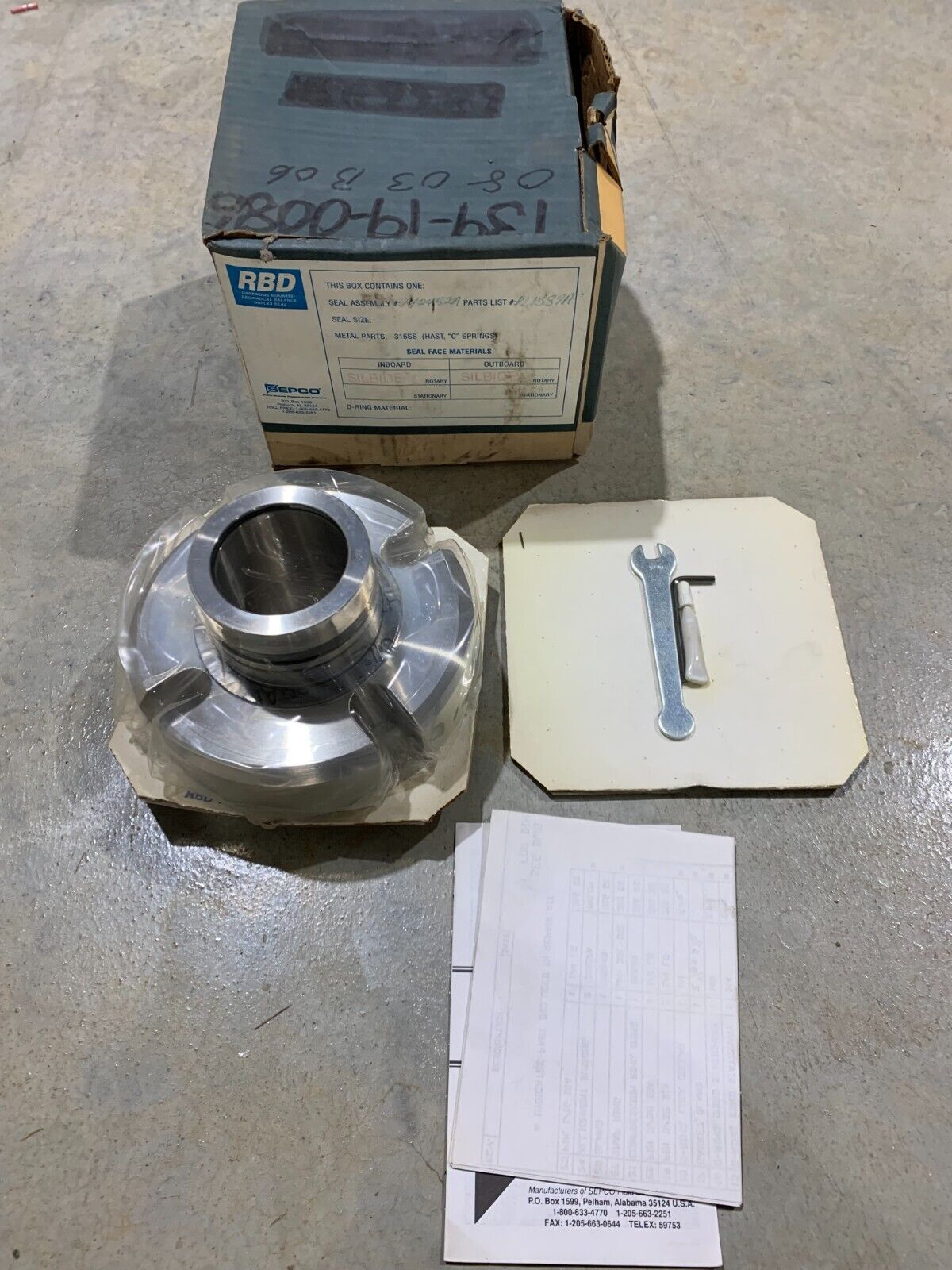 NEW IN BOX RBD SEPCO 2-1/8" MECHANICAL SEAL AY2482A