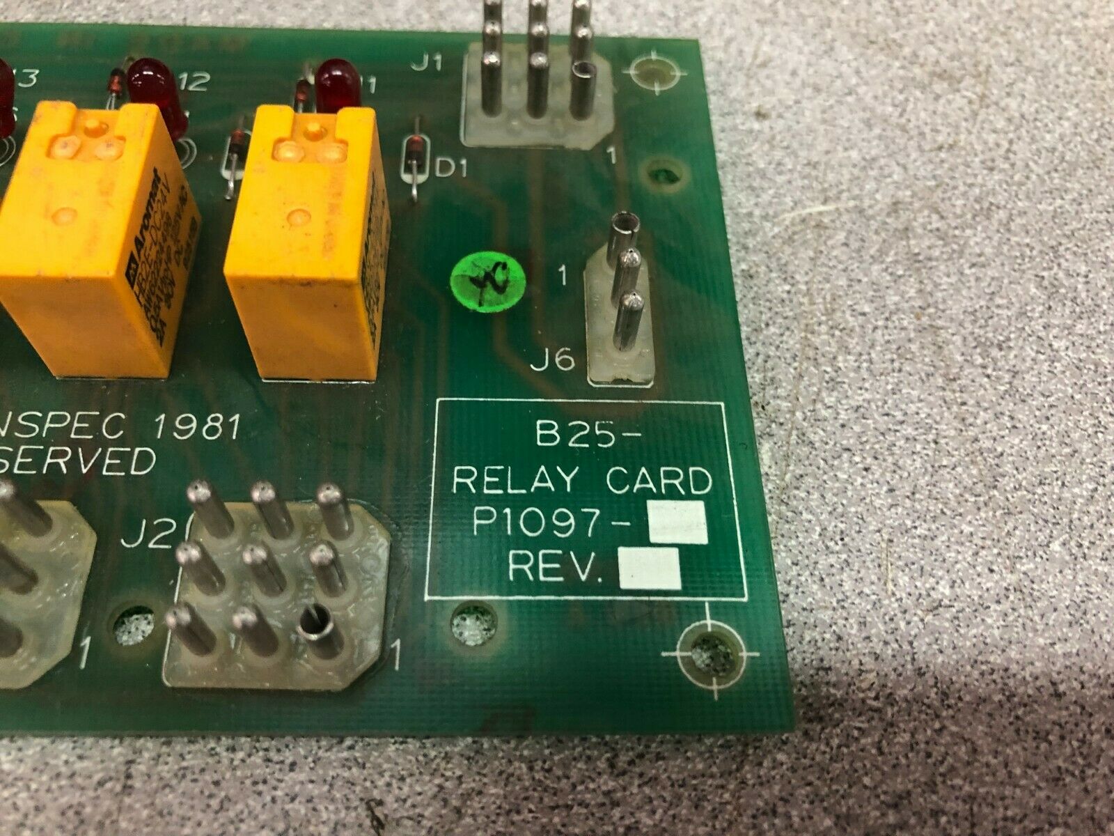 NEW NO BOX CONSPEC B25 RELAY CARD P1097 CIRCUIT BOARD