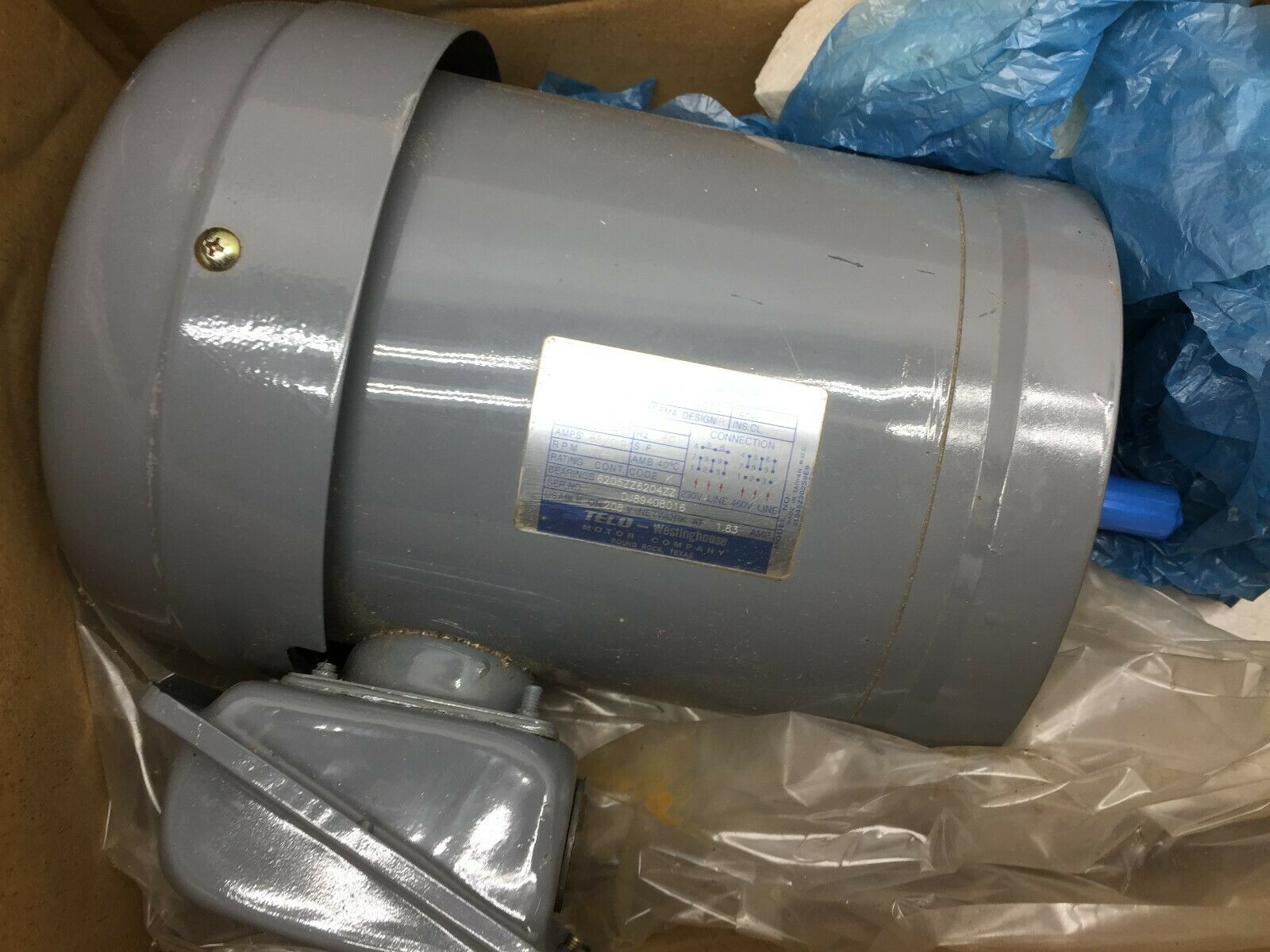 NEW IN BOX TECO 1/2 HP 1800 RPM 3PH 239/460VAC 56CFR TEFC MOTOR AETACF