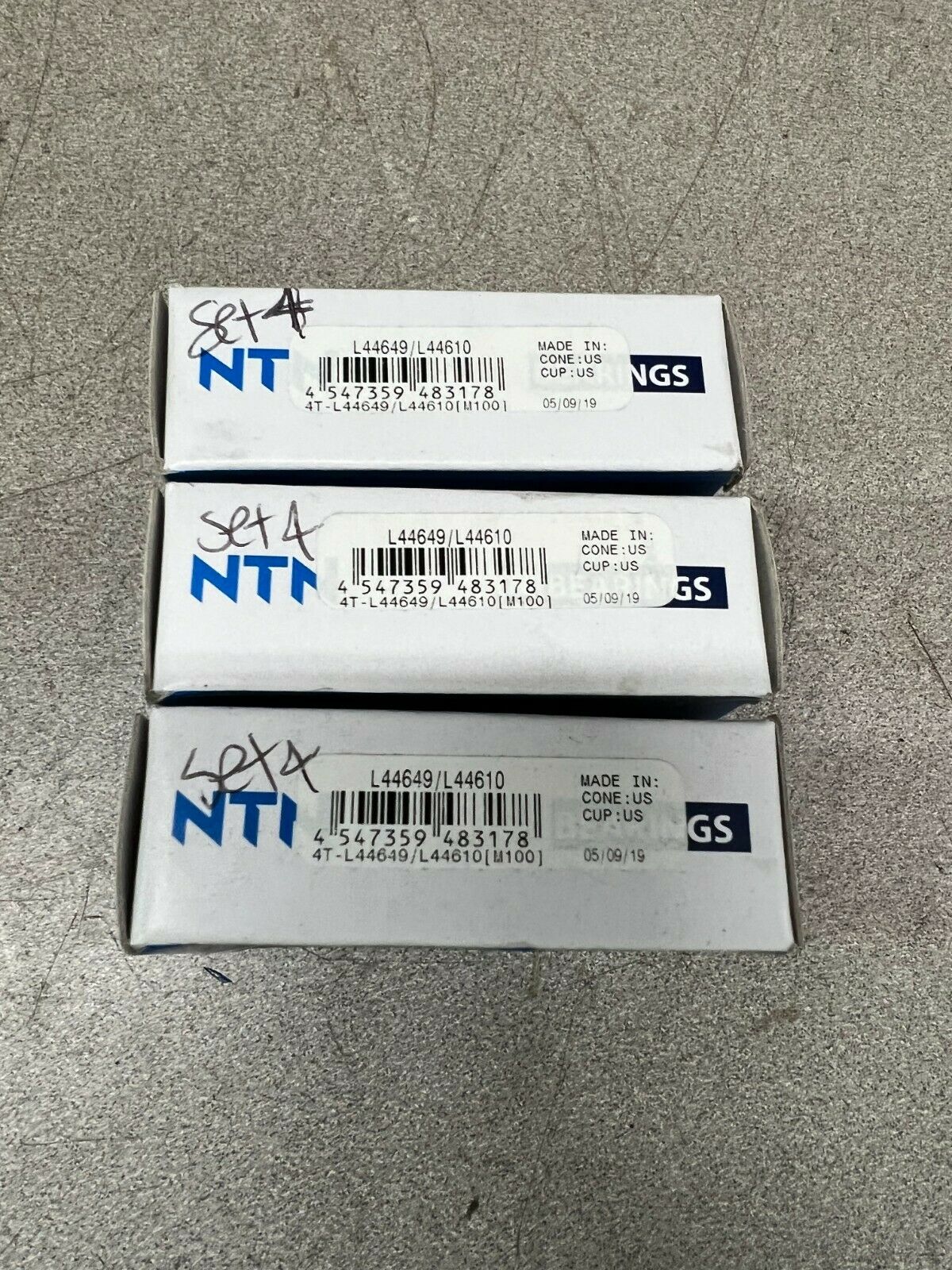 LOT OF 3 NEW IN BOX NTN ROLLER BEARING WITH RACE 4T-L44649/L44610