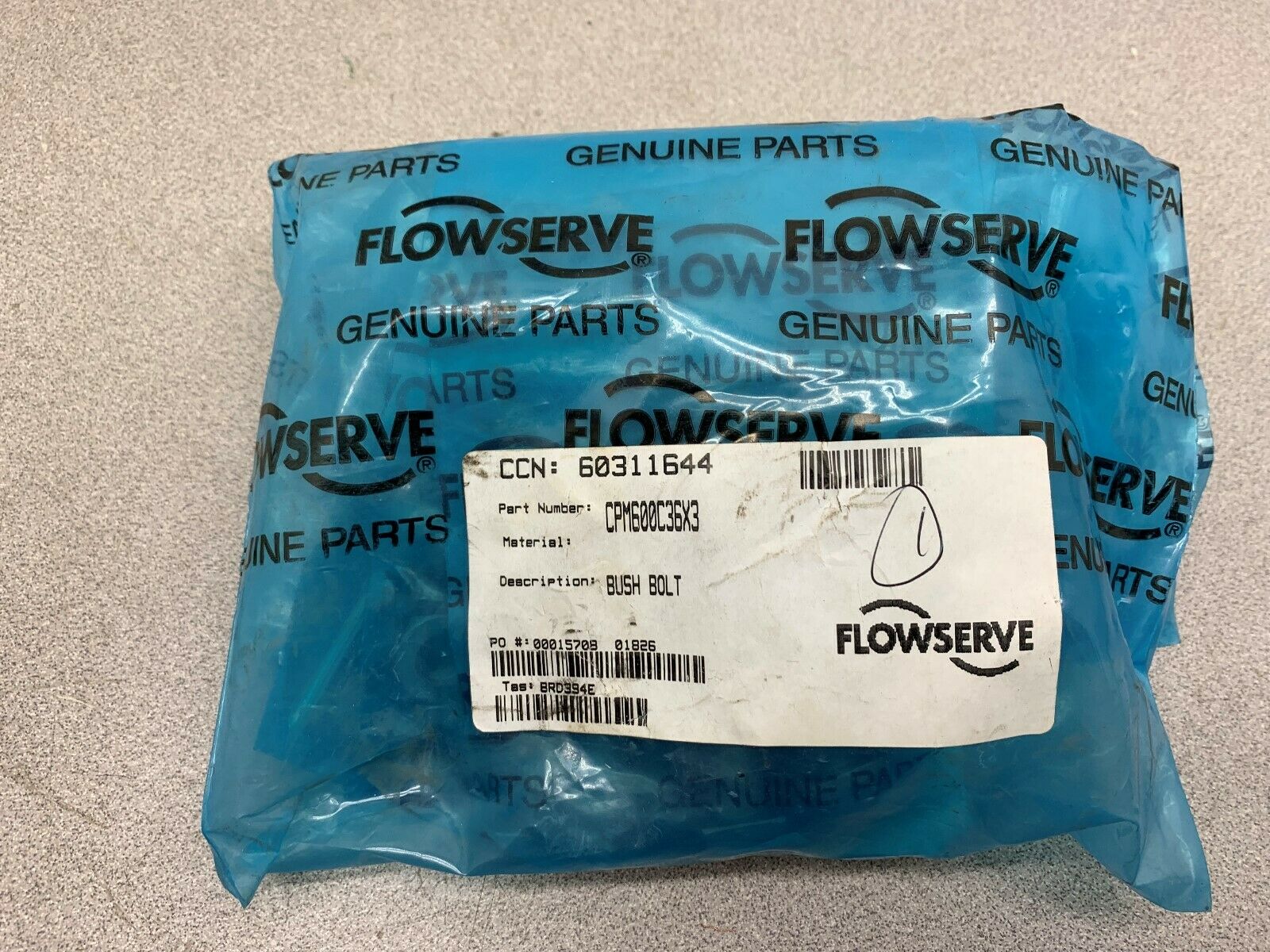 NEW NO BOX FLOW SERVE BUSH BOLT CPM600C36X3