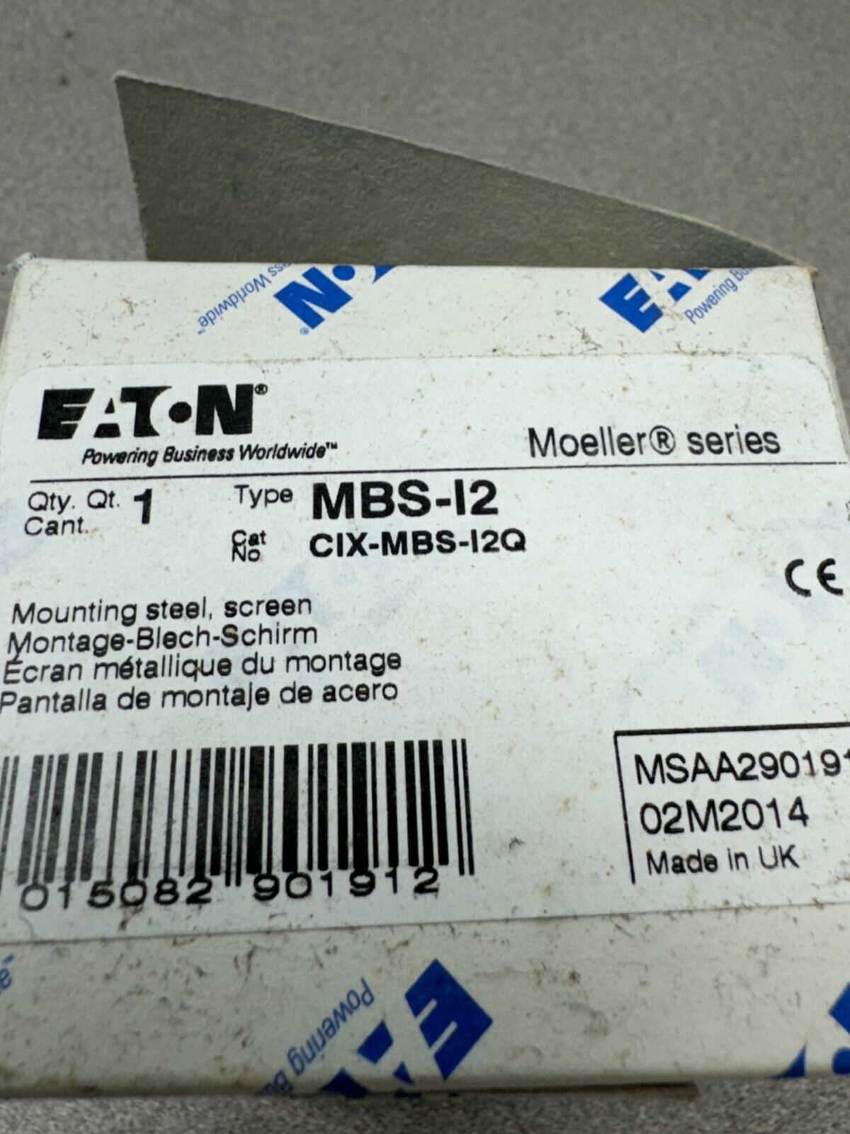 NEW IN BOX EATON MOELLER MOUNTING STEEL SCREEN MBS-I2 CIX-MBS-I2Q