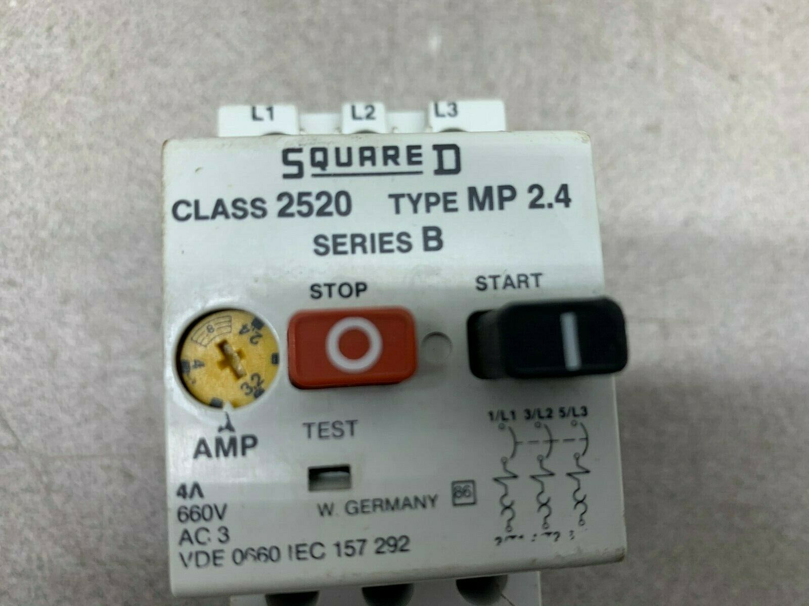 USED SQUARE D MOTOR PROTECTOR 2520 MP2.4