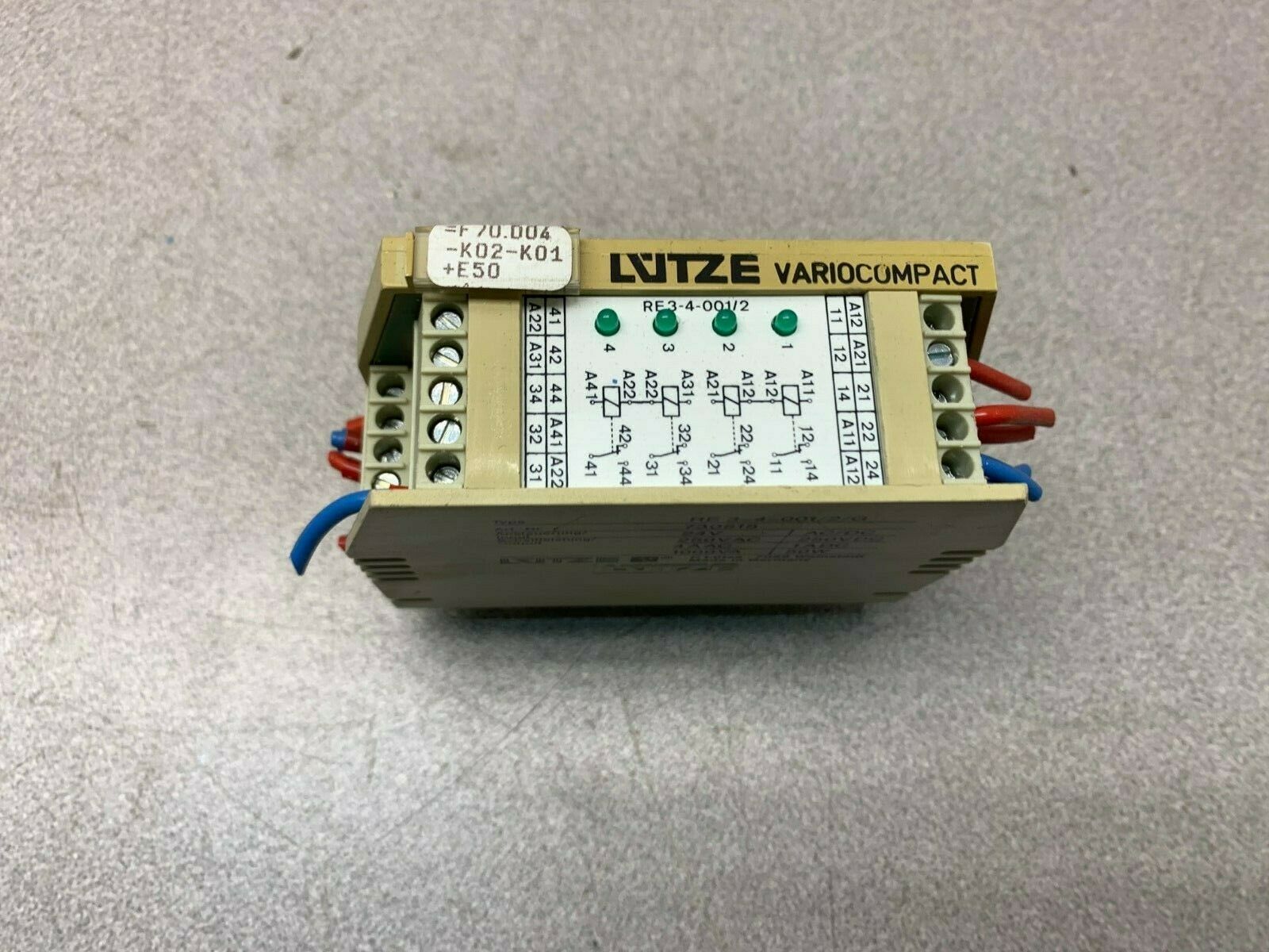 USED LUTZE RELAY MODULE RE 3-4-001/2/G