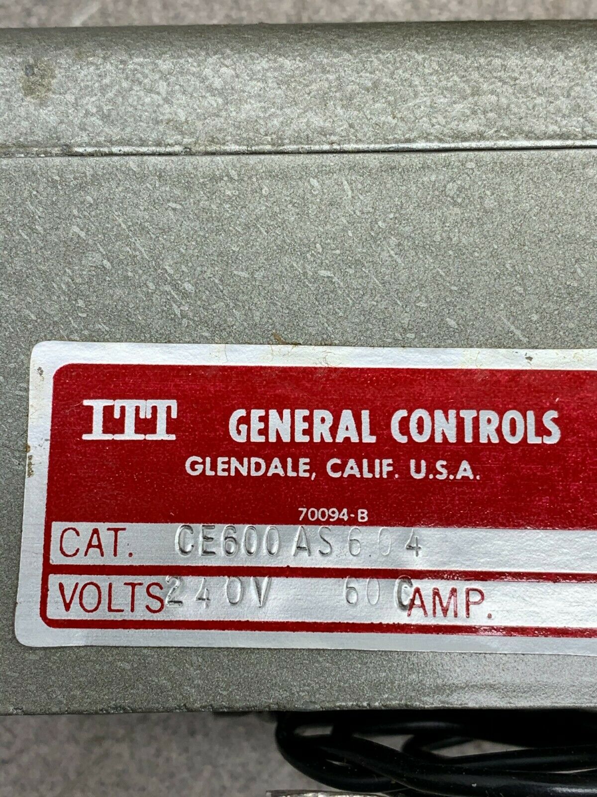 NEW IN BOX ITT GENERAL CONTROLS 240V. TIMER CE600AS604