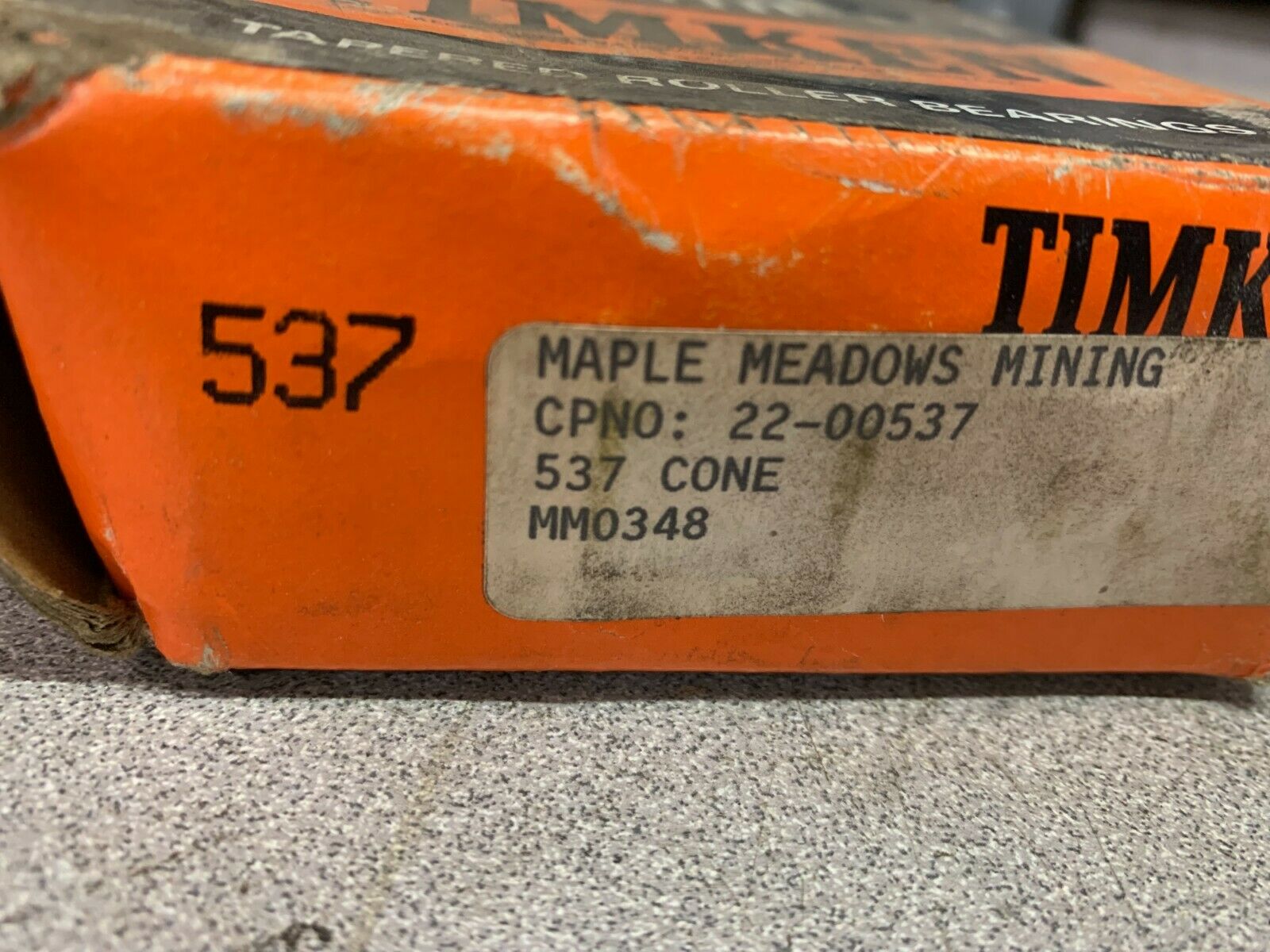 NEW IN BOX TIMKEN ROLLER BEARING 537