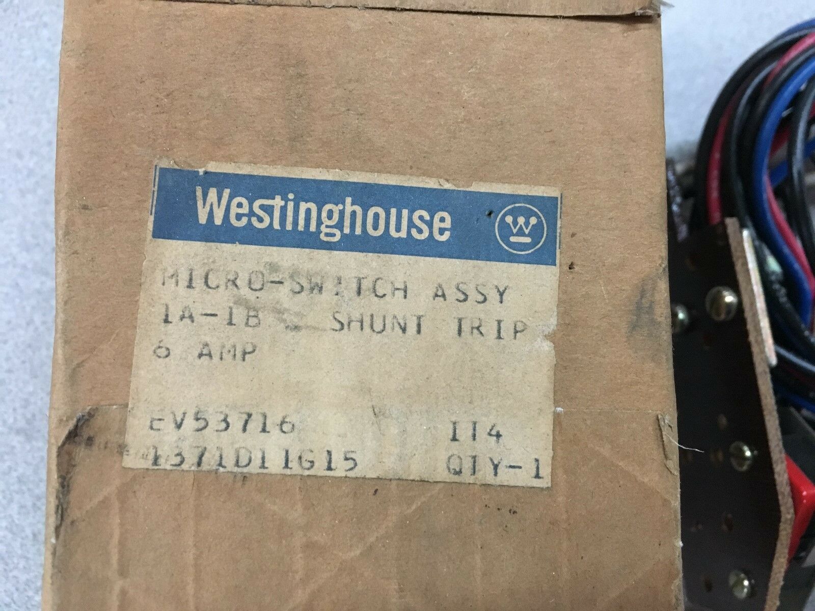 NEW IN BOX WESTINGHOUSE SHUNT TRIP ONLY FOR CIRCUIT BREAKER 1371D11G15