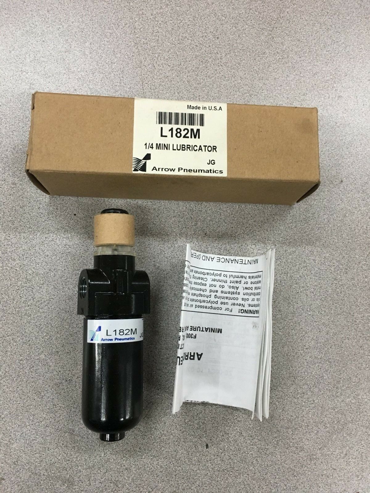 NEW IN BOX ARROW PNEUMATICS 1/4" MINI LUBRICATOR L182M