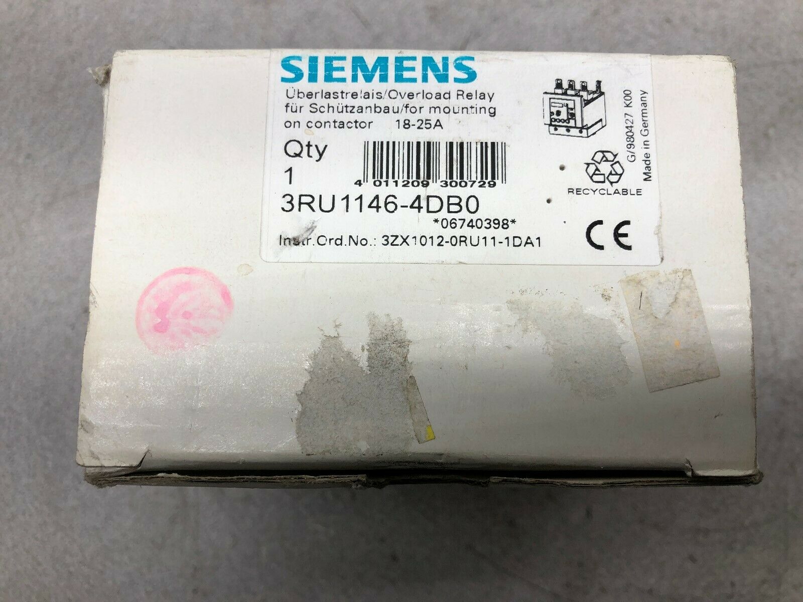 NEW IN BOX SIEMENS SIRIUS 3R OVERLOAD RELAY 3RU1146-4DB0