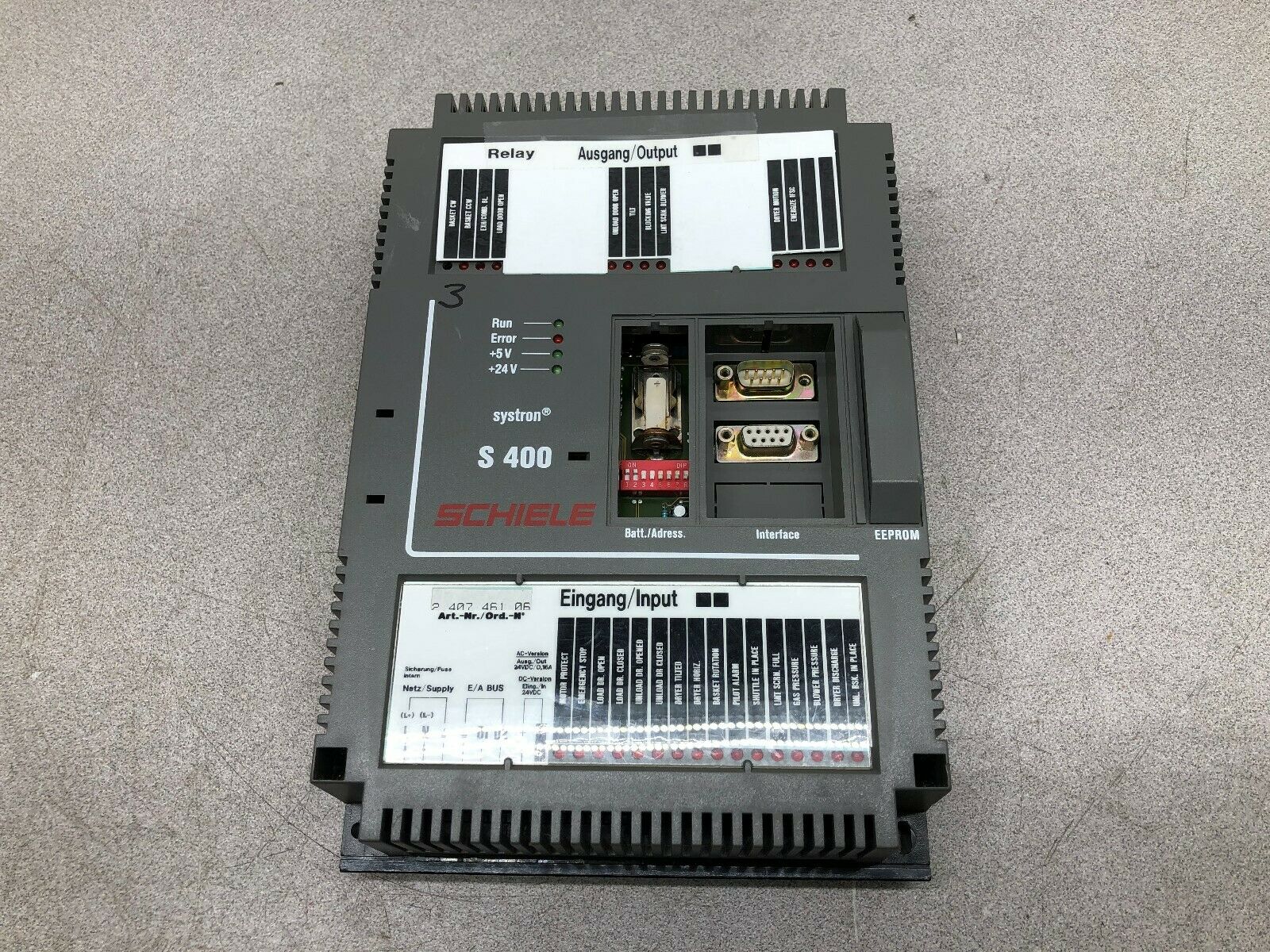 USED ABB SCHIELE SYSTRON S400 24VDC S400 LOGIC CONTROL 2.407,461.06