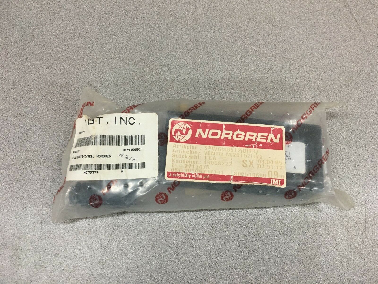 NEW NORGREN VALVE SPWG/86512/D/83J