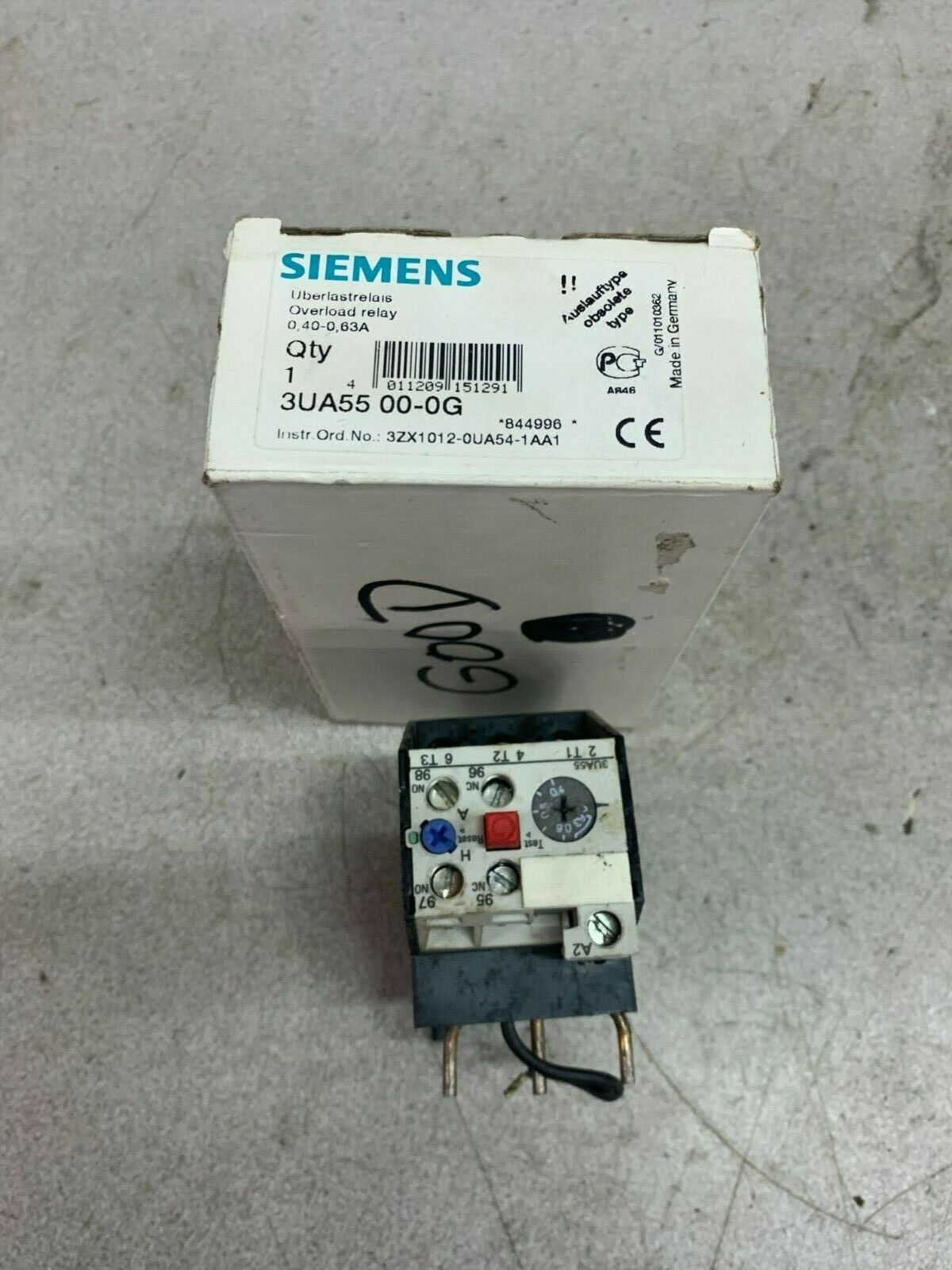 NEW IN BOX SIEMENS RELAY 3UA55 00-0G