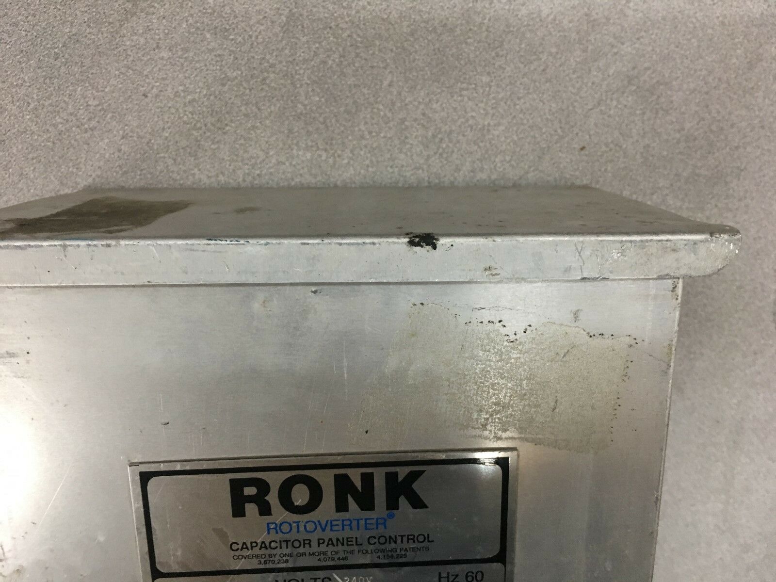 USED RONK 10 KVA ROTOVERTER 240V CAPAITOR PANEL CONTROL MODEL 76