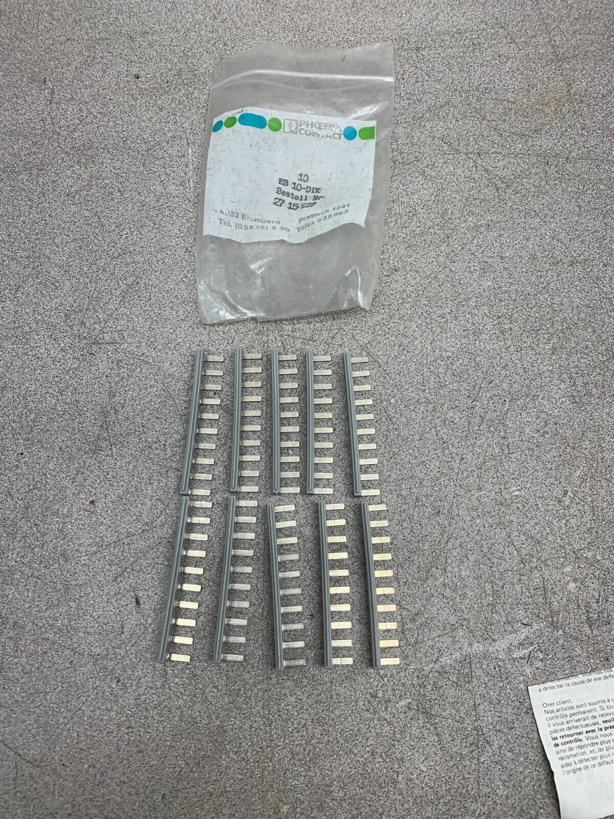 NEW BAG OF 10 PHOENIX CONTACT EB 10-DIK INSERTION BRIDGE 2715937